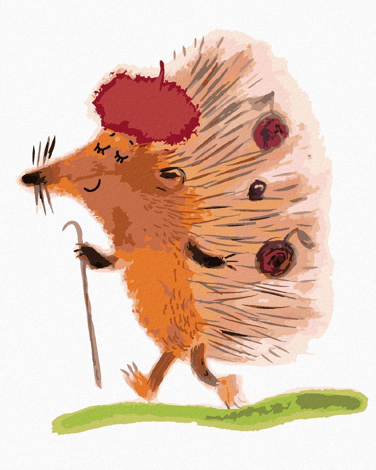 Zuty - Malování Podle Čísel - Ježek Na Procházce, 80X100 Cm, Plátno