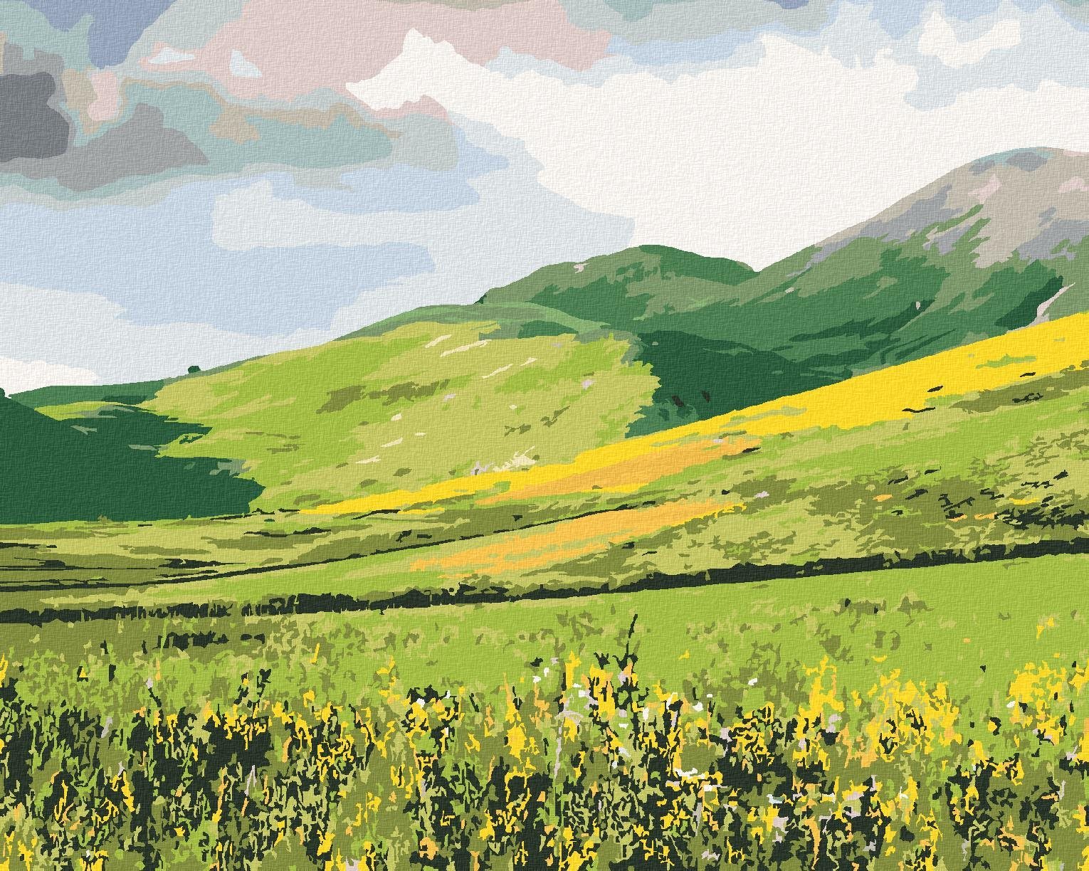 Zuty - Malování Podle Čísel - Louka A Hory (Ted Davis), 40X50 Cm, Plátno
