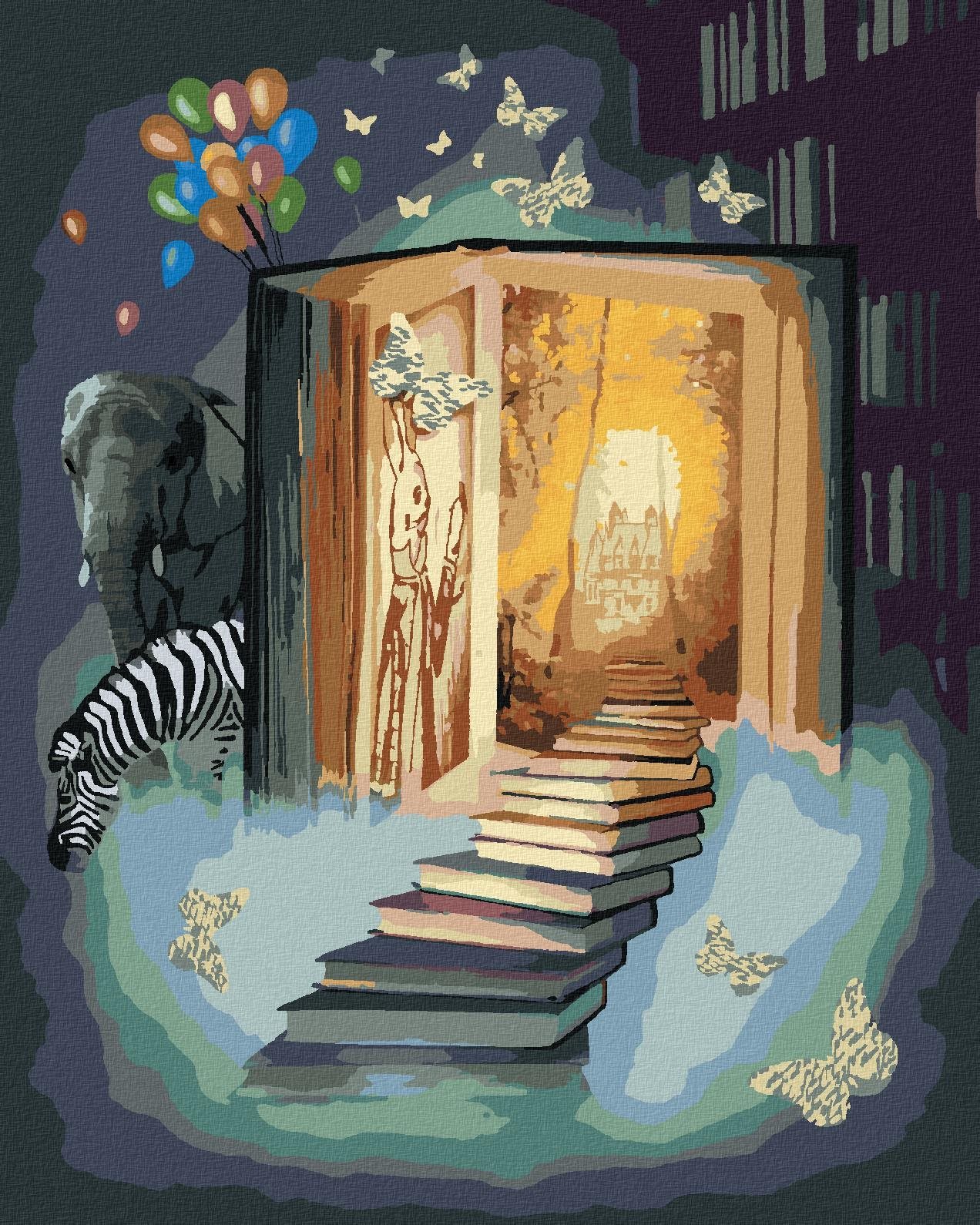 Zuty - Malování Podle Čísel - Kouzelná Kniha, 40X50 Cm, Plátno