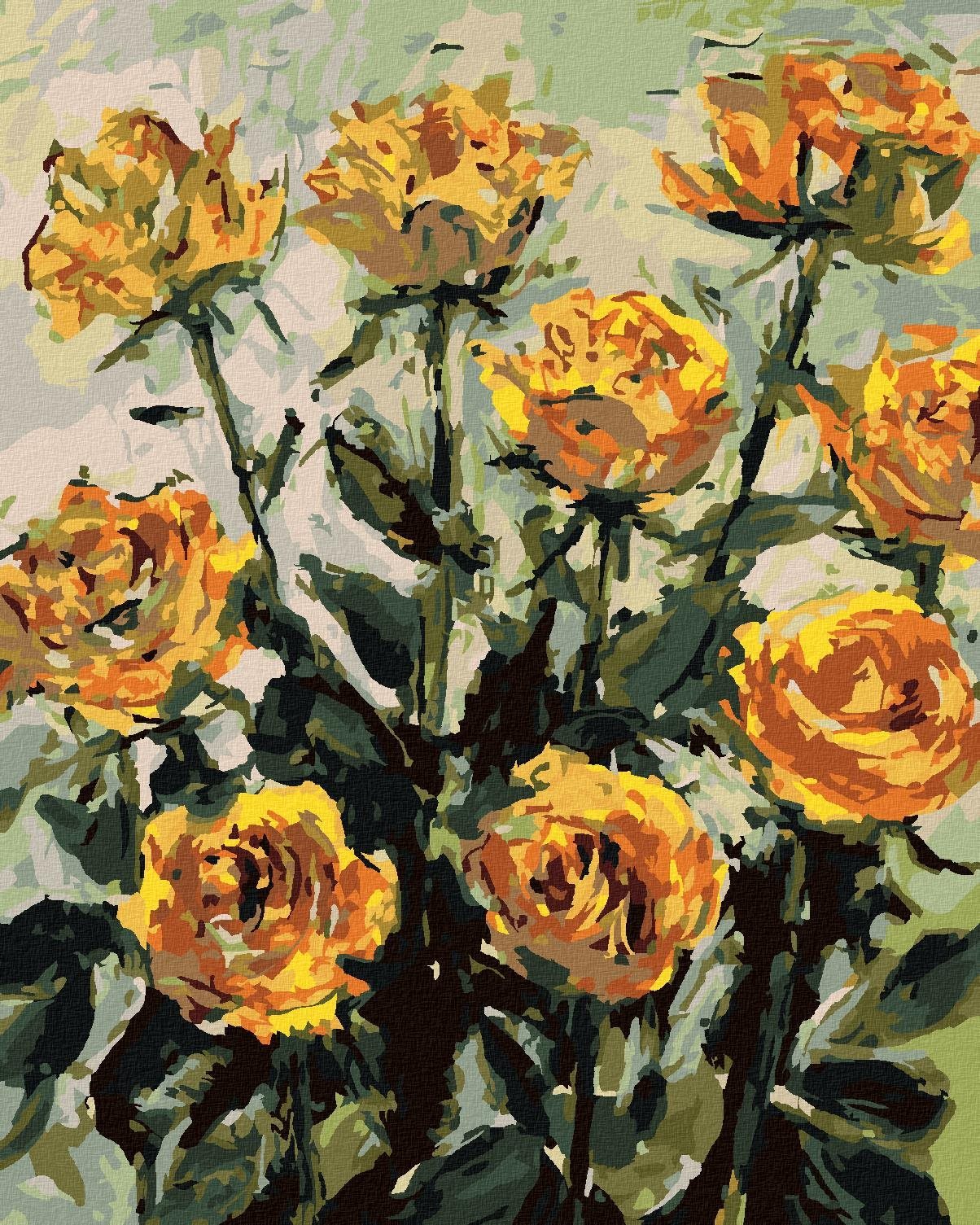 Zuty - Malování Podle Čísel - Krásné Žluté Růže, 40X50 Cm, Plátno