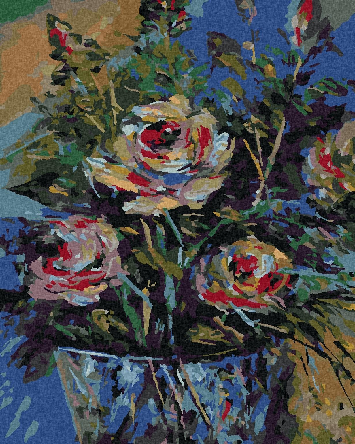 Zuty - Malování Podle Čísel - Růže V Kbelíku, 80X100 Cm, Plátno+Rám