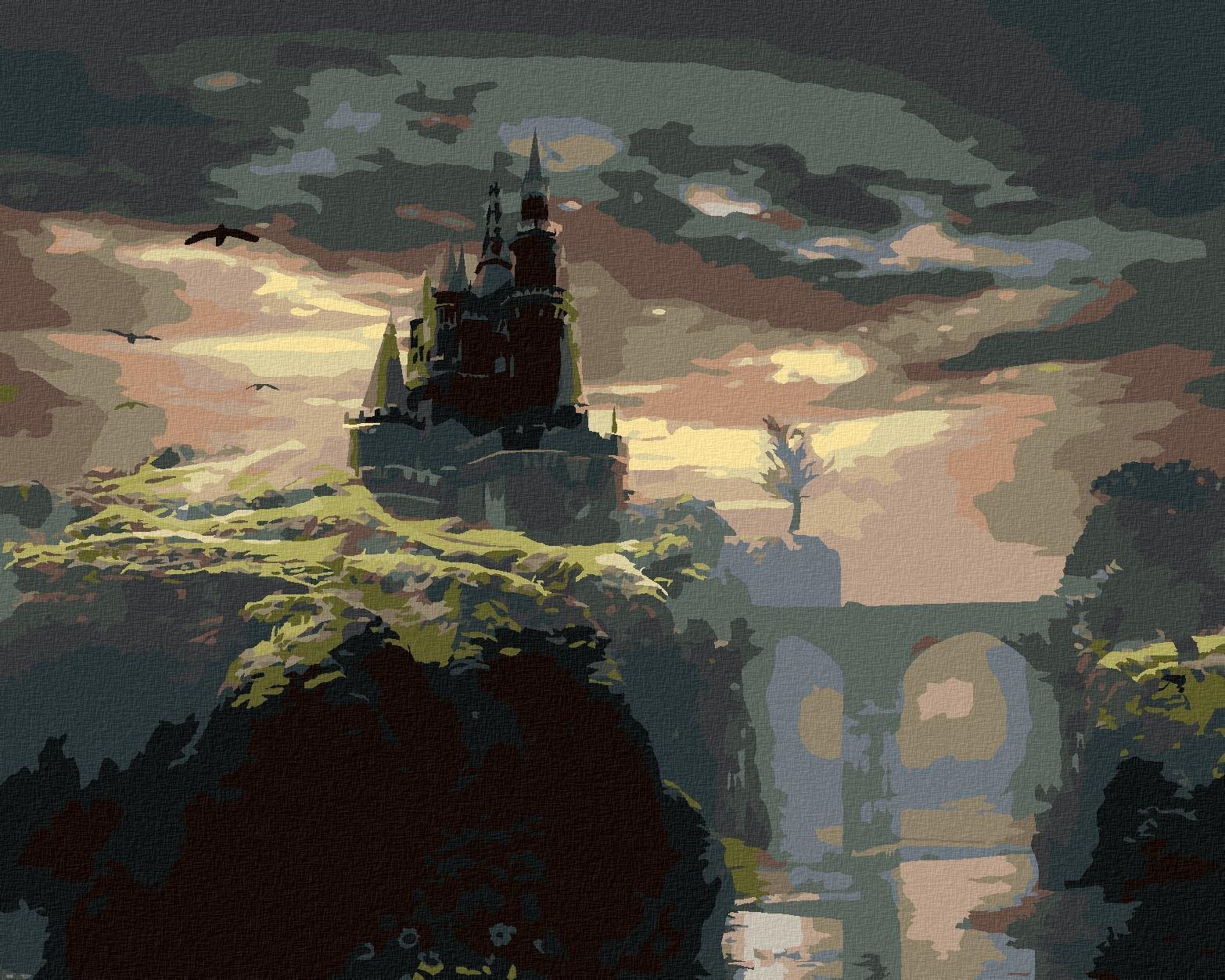 Zuty - Malování Podle Čísel - Hrad Na Kopci, 40X50 Cm, Plátno+Rám