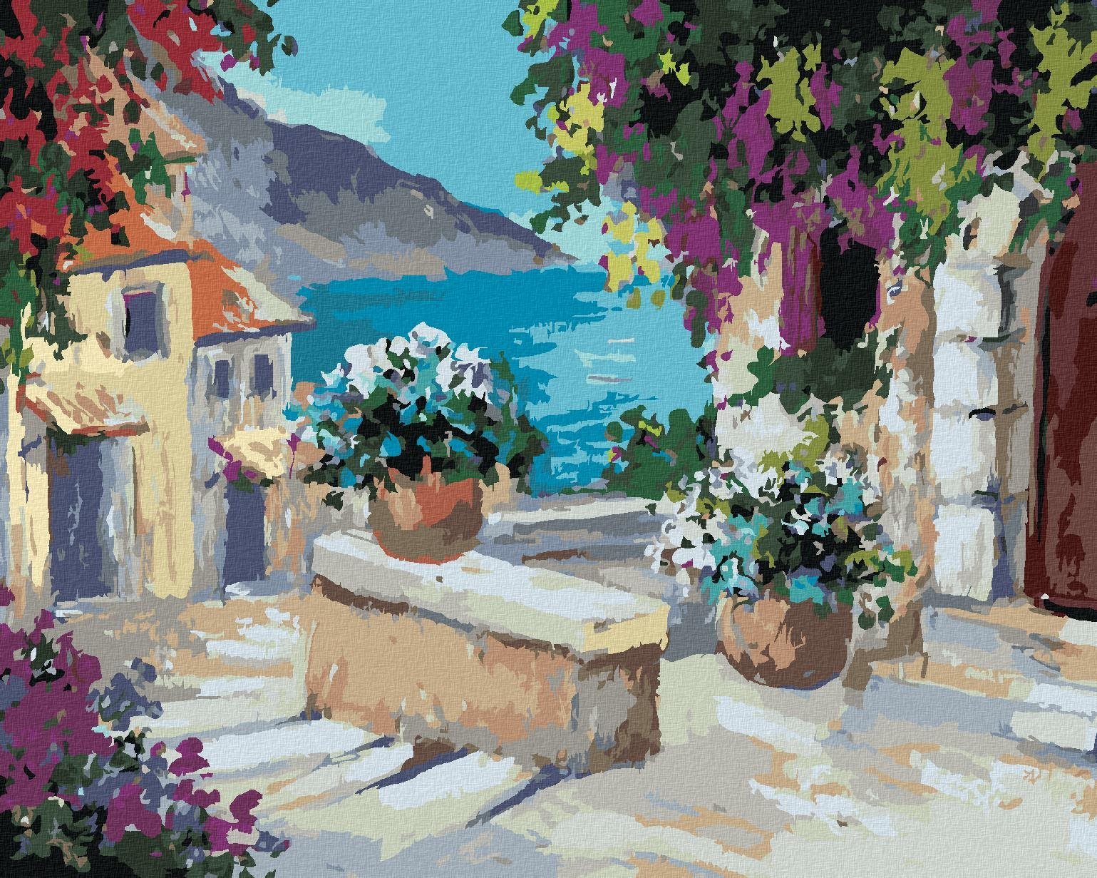 Zuty - Malování Podle Čísel - Po Schodech K Moři, 80X100 Cm, Plátno