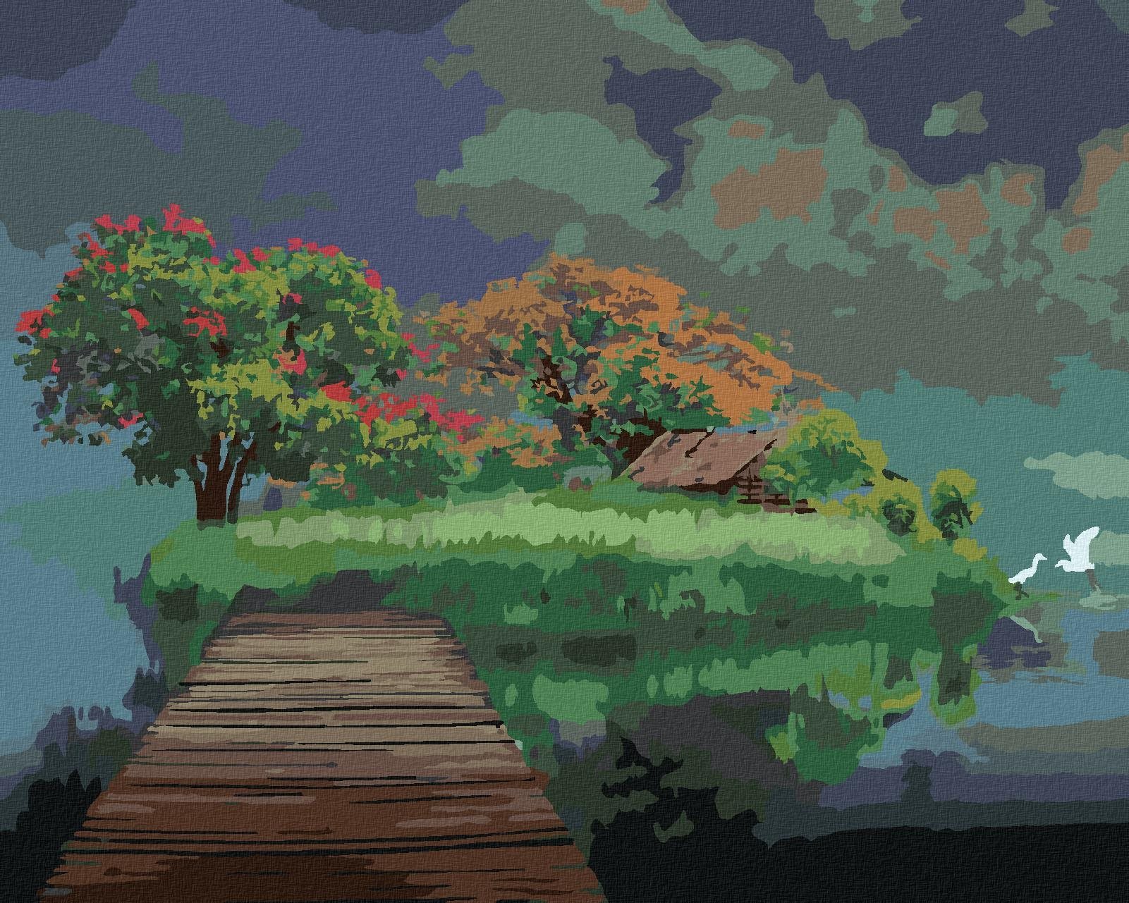 Zuty - Malování Podle Čísel - Most Do Říše Snů, 80X100 Cm, Plátno