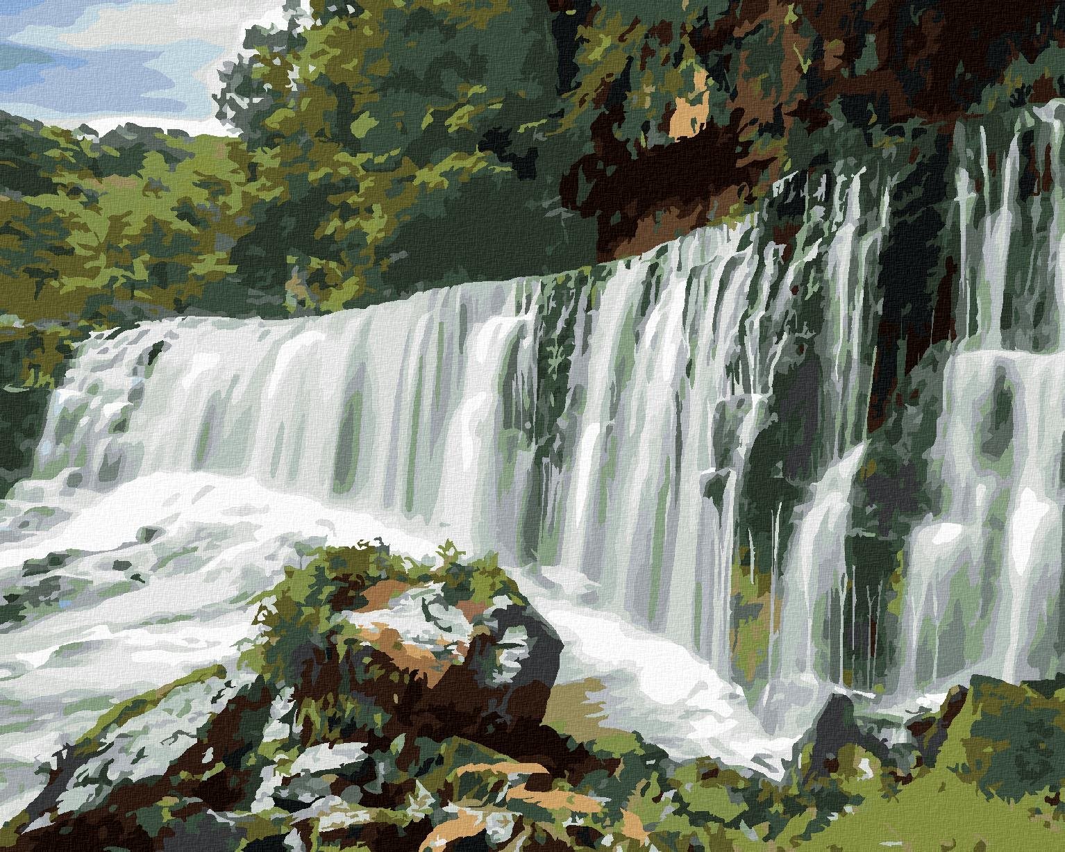 Zuty - Malování Podle Čísel - Vodopád V Anglii, 40X50 Cm, Plátno