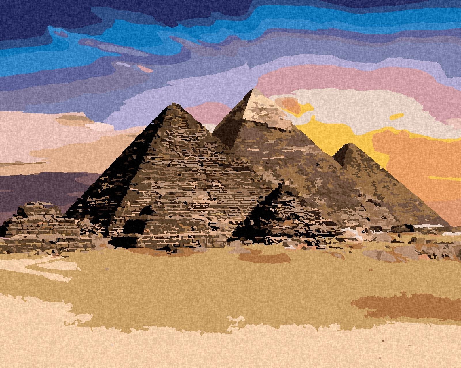 Zuty - Malování Podle Čísel - Egypt Pyramidy, 40X50 Cm, Plátno