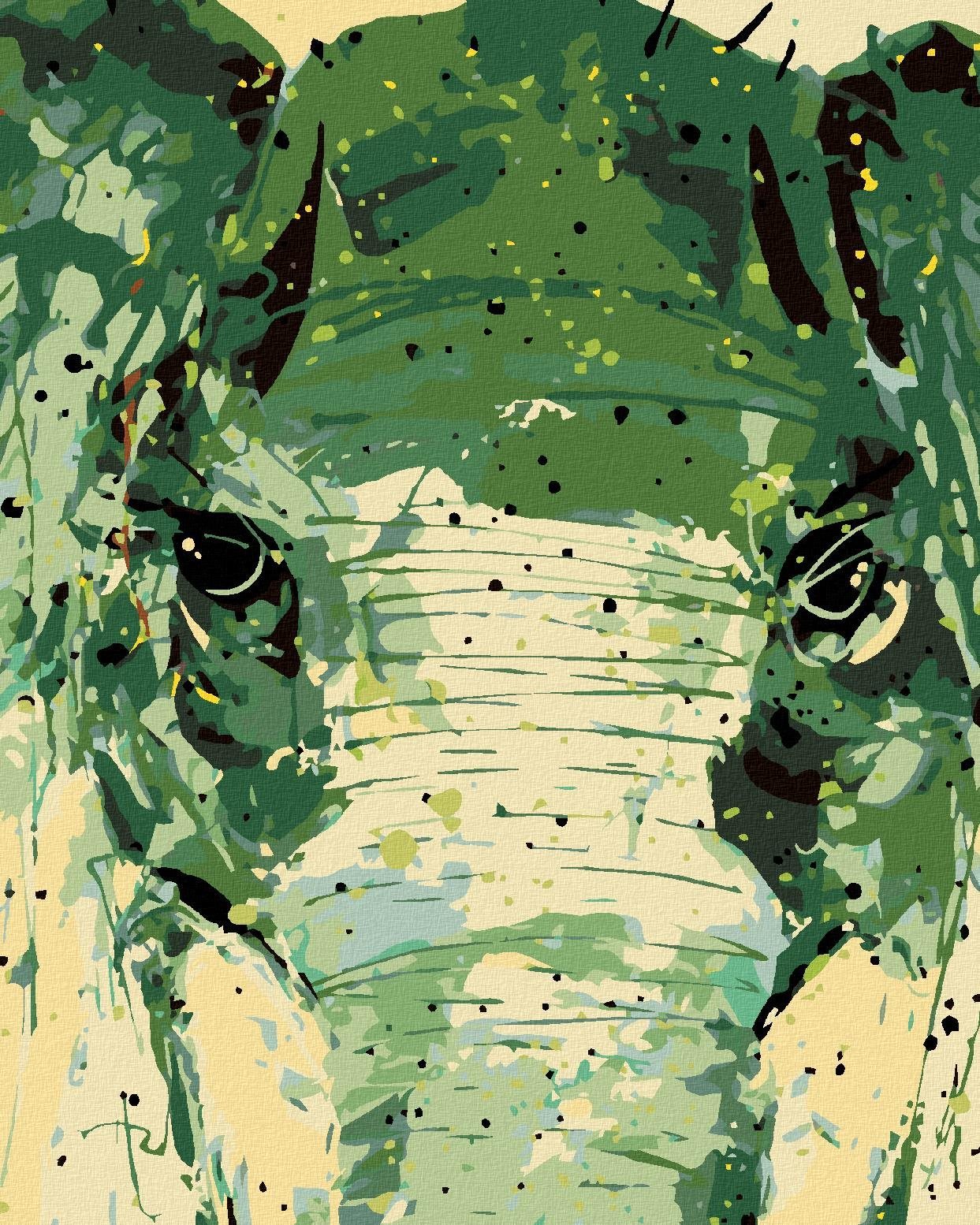 Zuty - Malování Podle Čísel - Malovaný Abstraktní Slon, 80X100 Cm, Plátno+Rám
