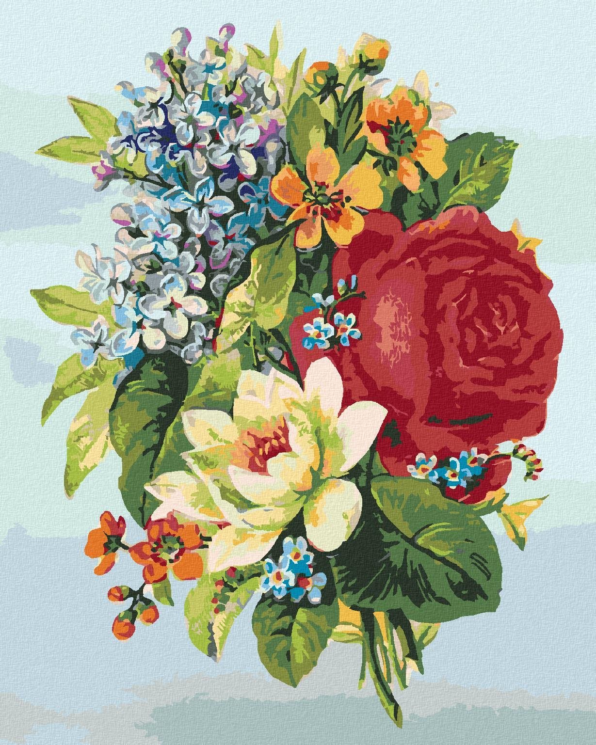 Zuty - Malování Podle Čísel - Koláž Květiny, 40X50 Cm, Plátno+Rám