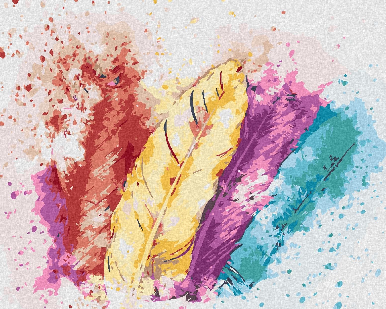 Zuty - Malování Podle Čísel - Barevná Pírka, 80X100 Cm, Plátno