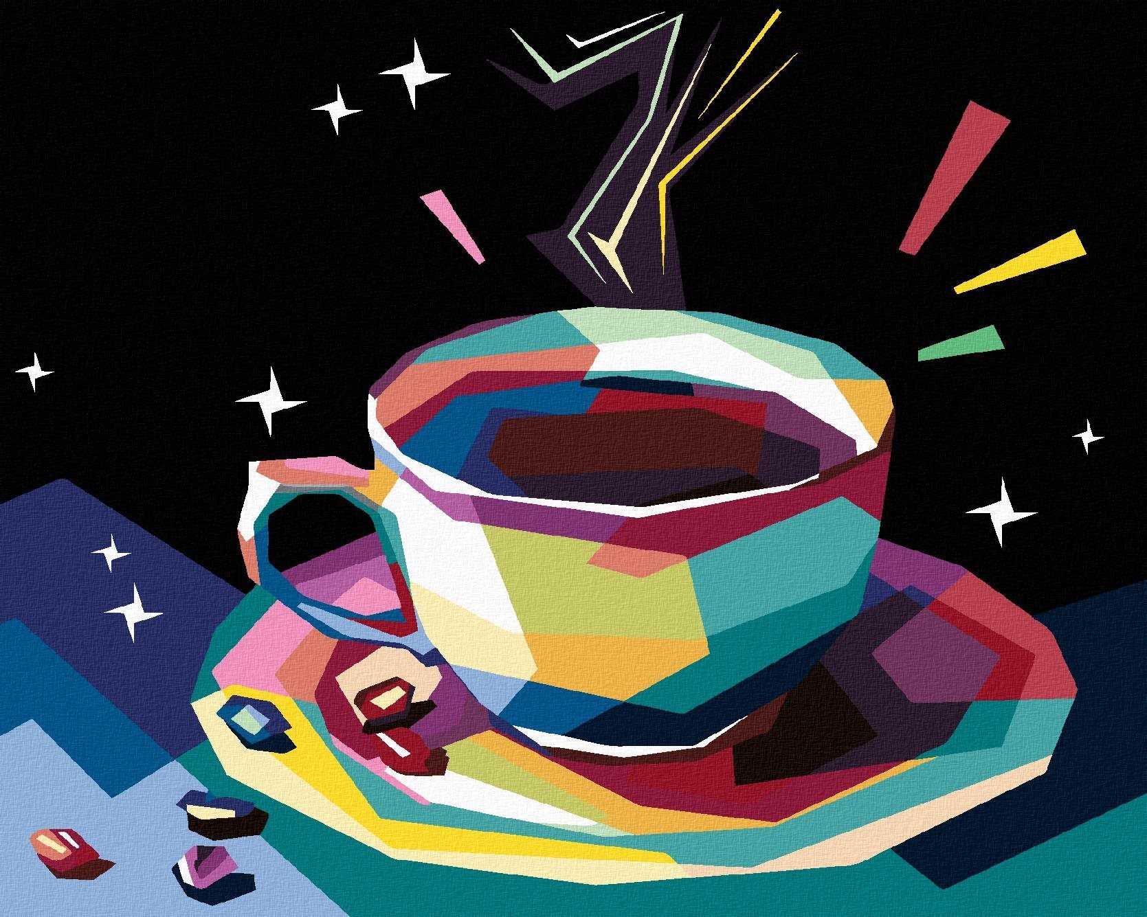 Zuty - Malování Podle Čísel - Barevná Káva, 40X50 Cm, Plátno