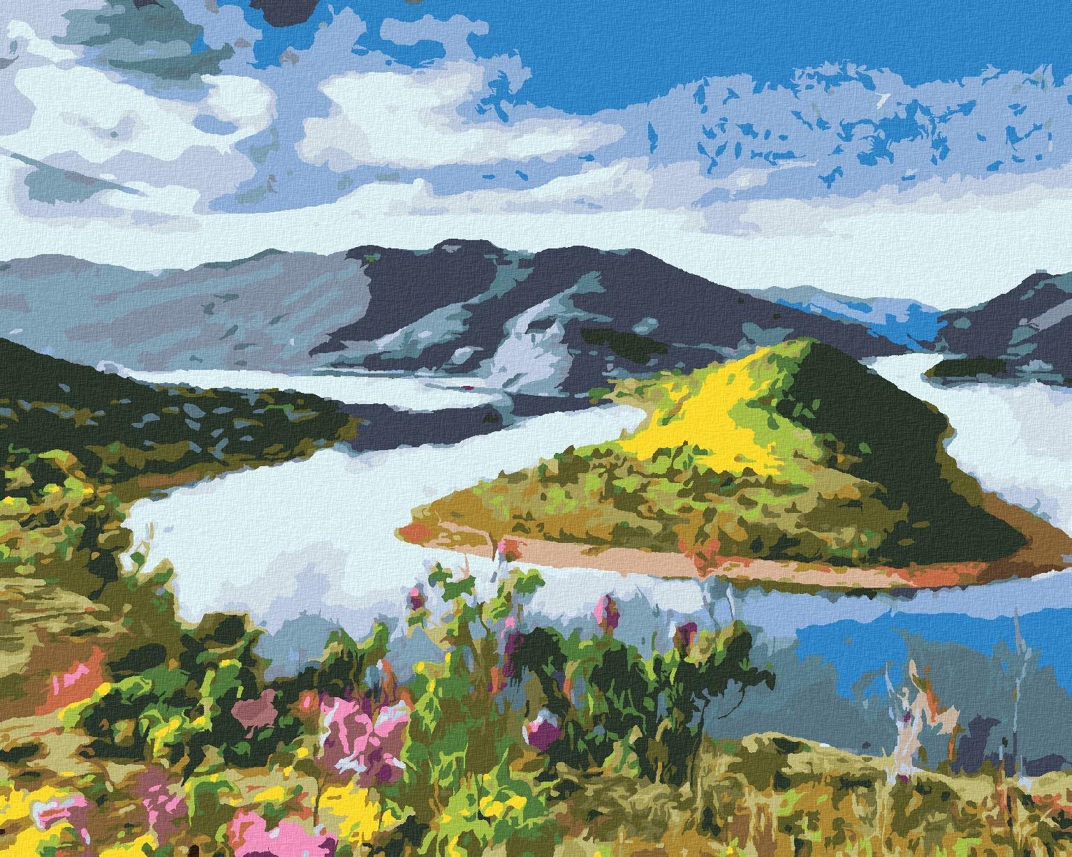 Zuty - Malování Podle Čísel - Meandry Řeky, 40X50 Cm, Plátno+Rám