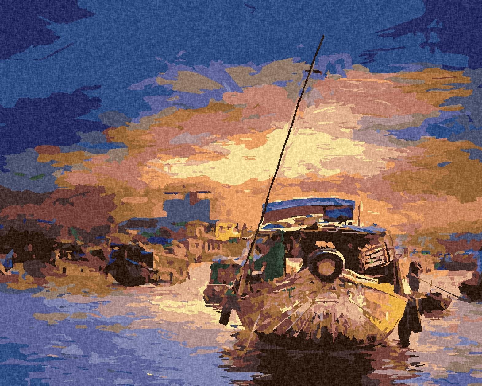 Zuty - Malování Podle Čísel - Lodě Ve Vietnamu, 40X50 Cm, Plátno+Rám