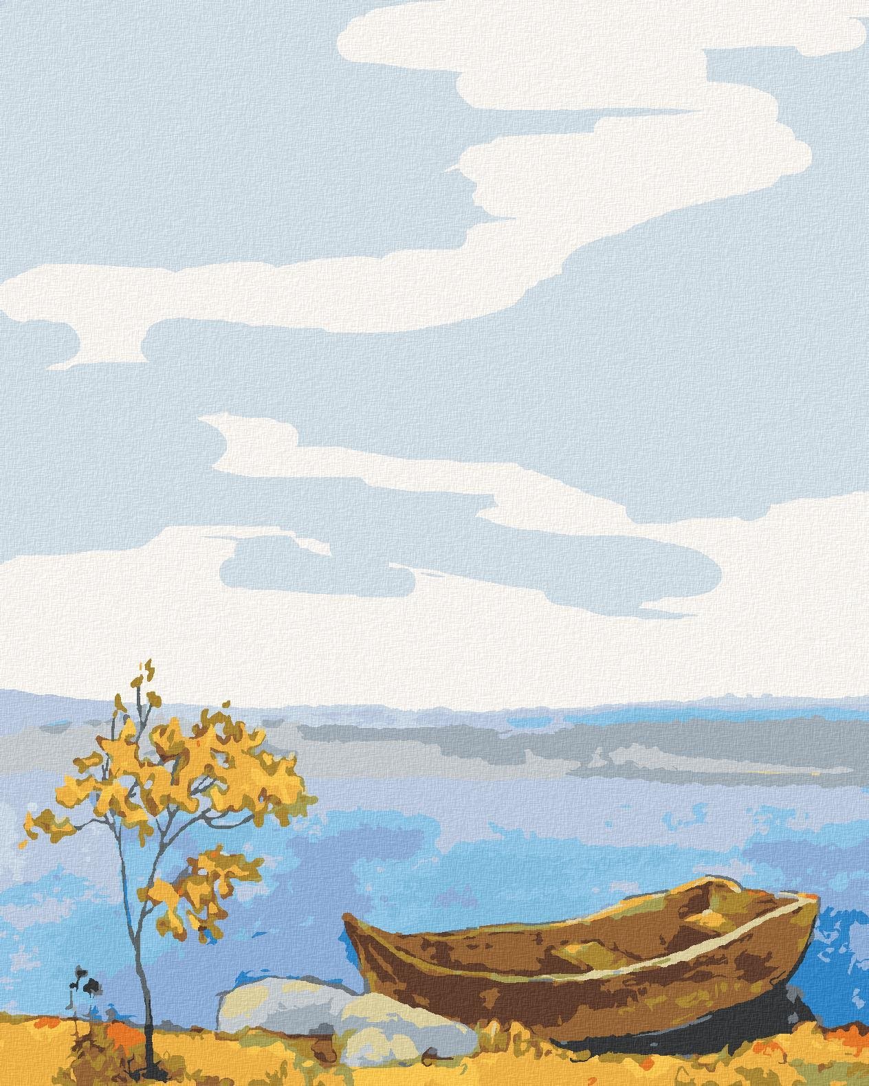 Zuty - Malování Podle Čísel - Loďka U Břehu, 40X50 Cm, Plátno