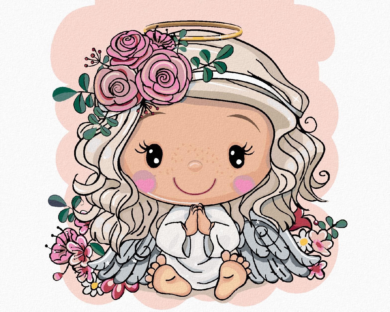 Zuty - Malování Podle Čísel - Dívka S Růžemi, 40X50 Cm, Plátno+Rám