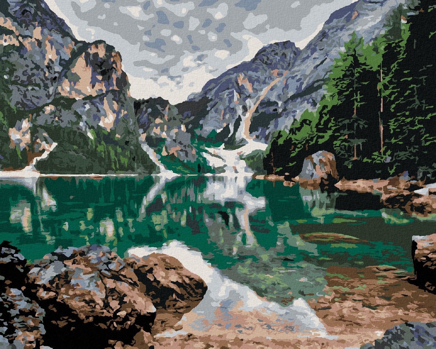 Zuty - Malování Podle Čísel - Jezero V Horách, 80X100 Cm, Plátno