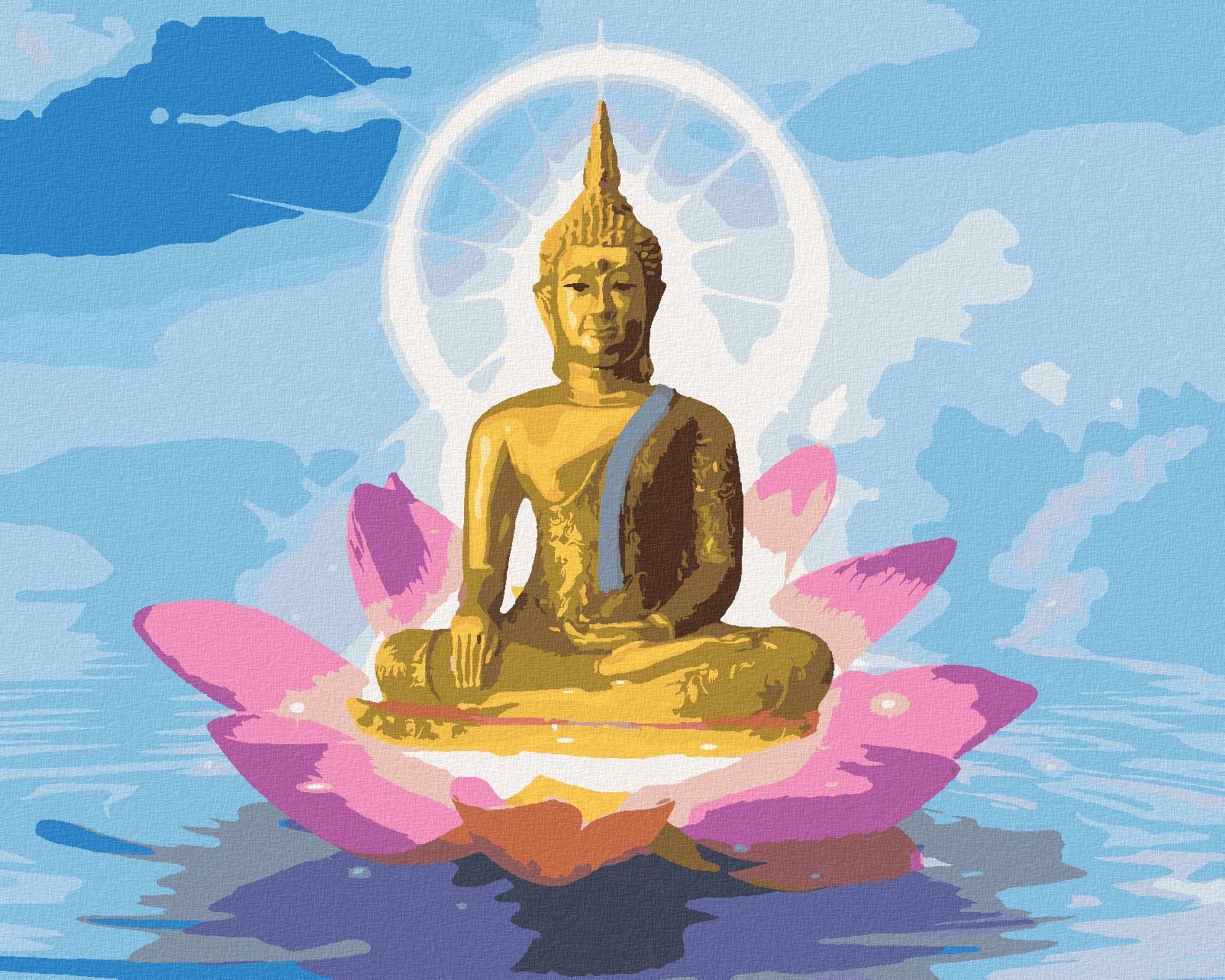 Zuty - Malování Podle Čísel - Buddha V Lotosu, 80X100 Cm, Plátno