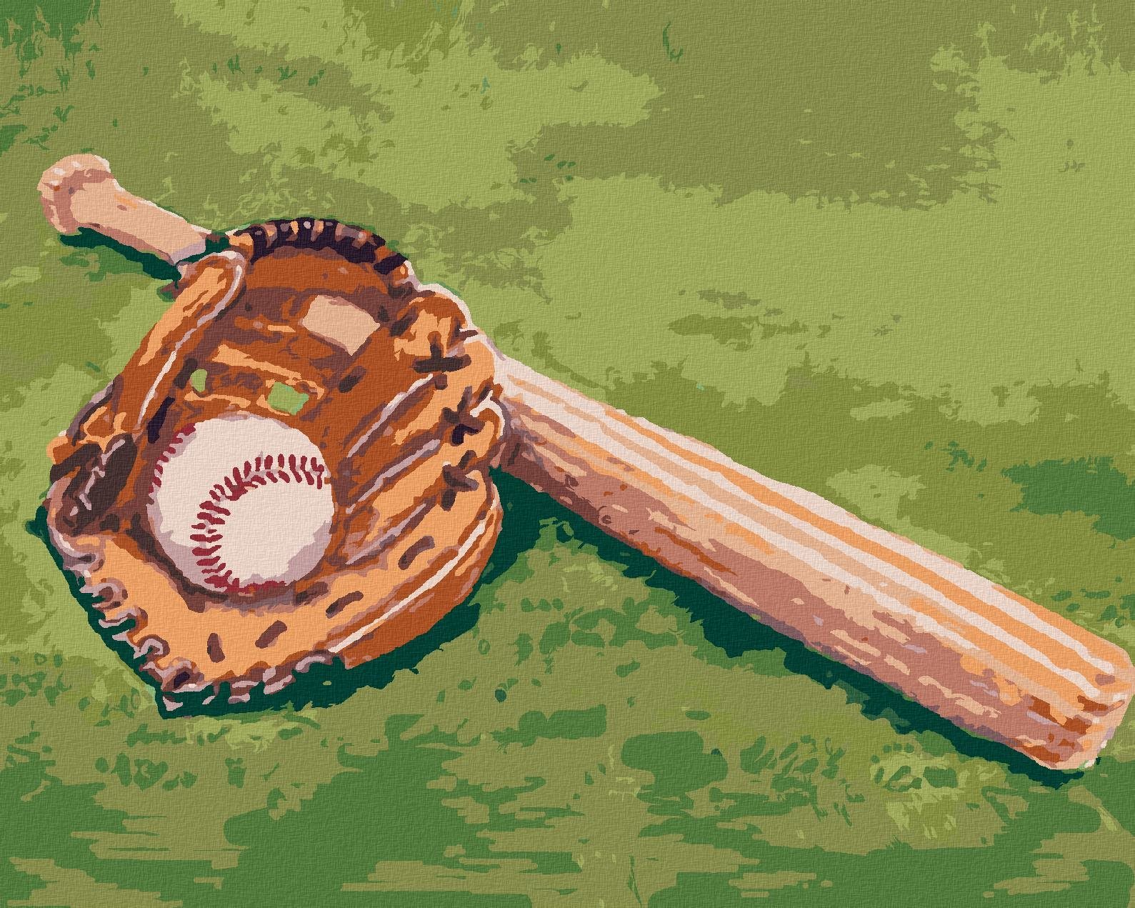 Zuty - Malování Podle Čísel - Baseball, 40X50 Cm, Plátno+Rám