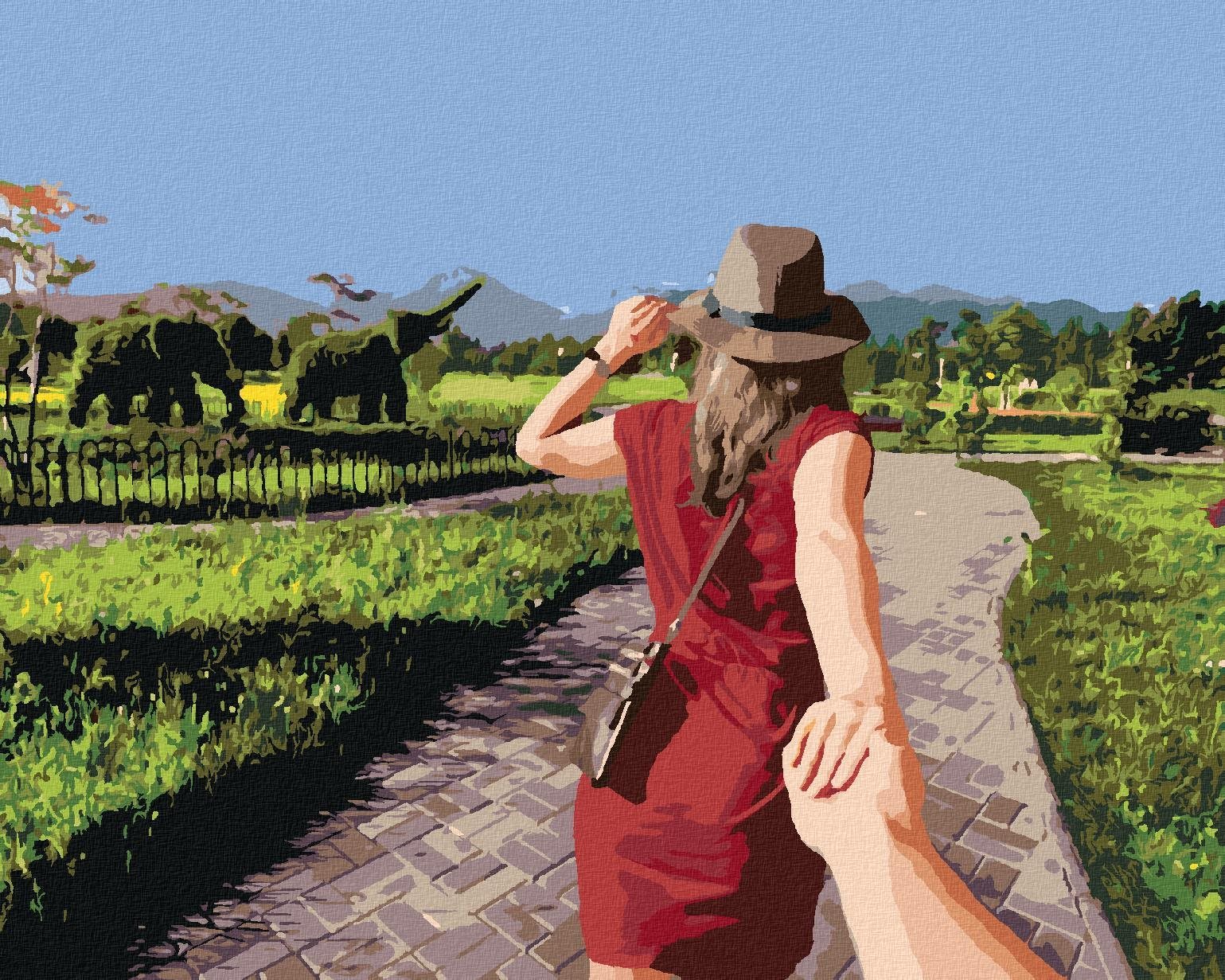 Zuty - Malování Podle Čísel - Žena V Zahradě, 40X50 Cm, Plátno