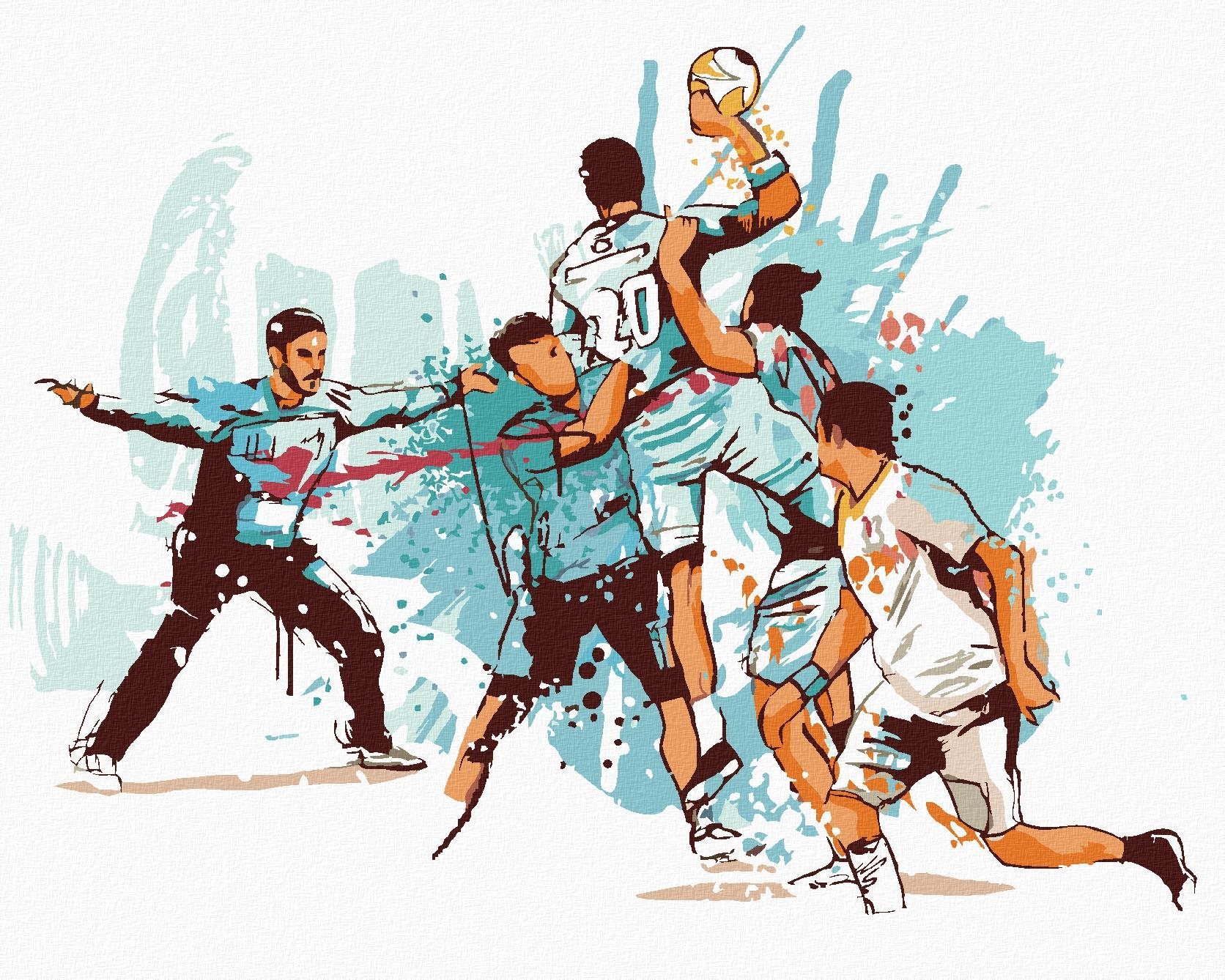 Zuty - Malování Podle Čísel - Házená, 80X100 Cm, Plátno+Rám