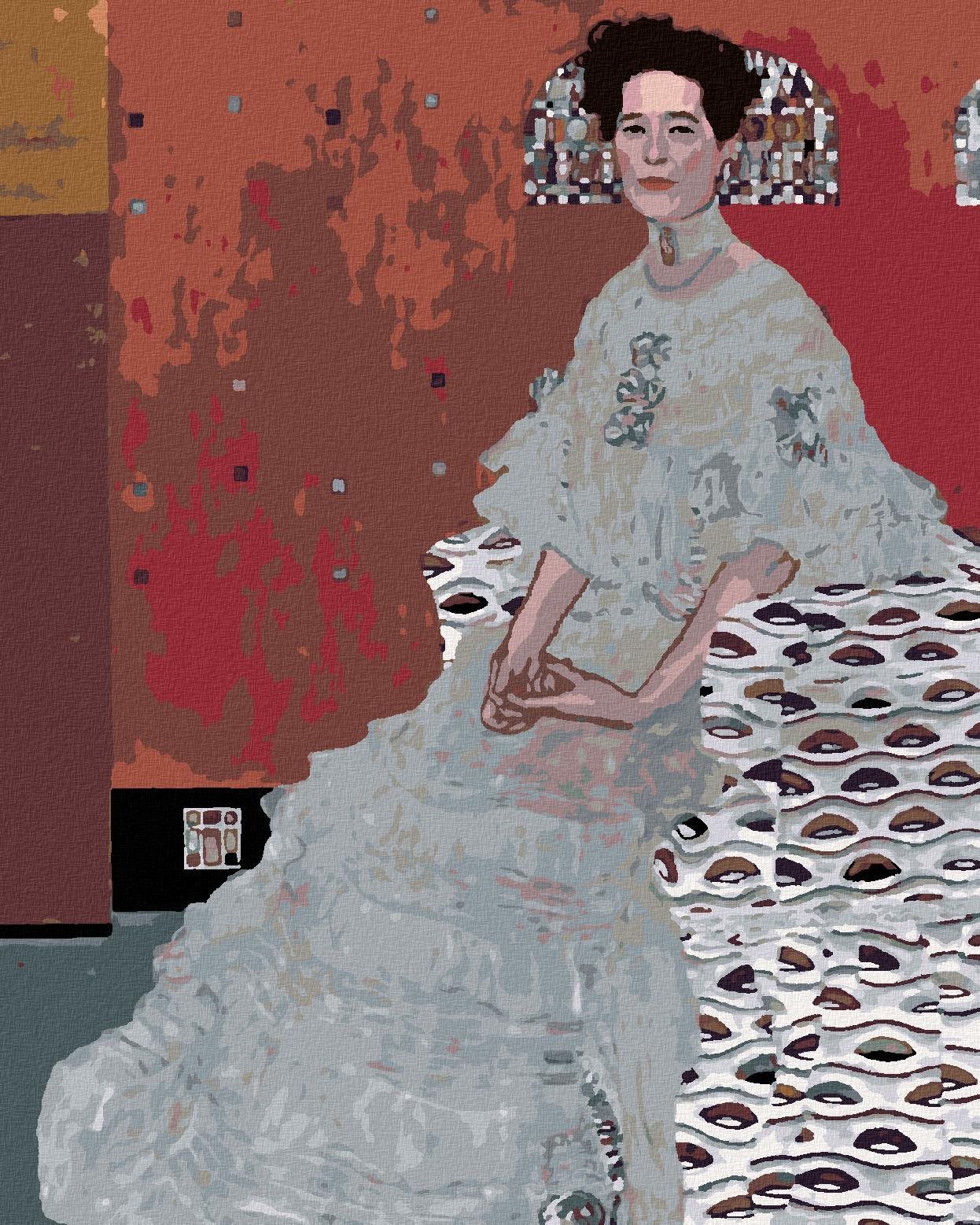 Zuty - Malování Podle Čísel - Portrét Fritza Riedlerové (G. Klimt), 80X100 Cm, Plátno+Rám