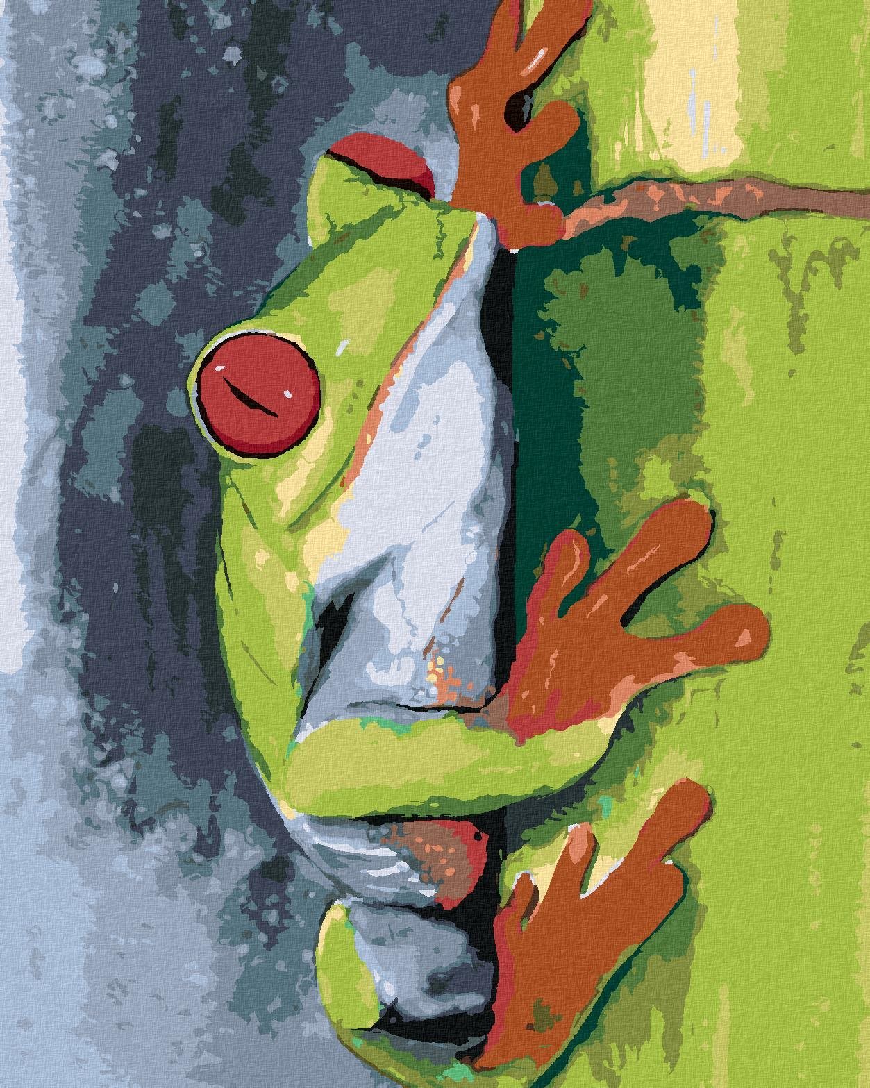 Zuty - Malování Podle Čísel - Žába Na Bambusu, 80X100 Cm, Plátno+Rám