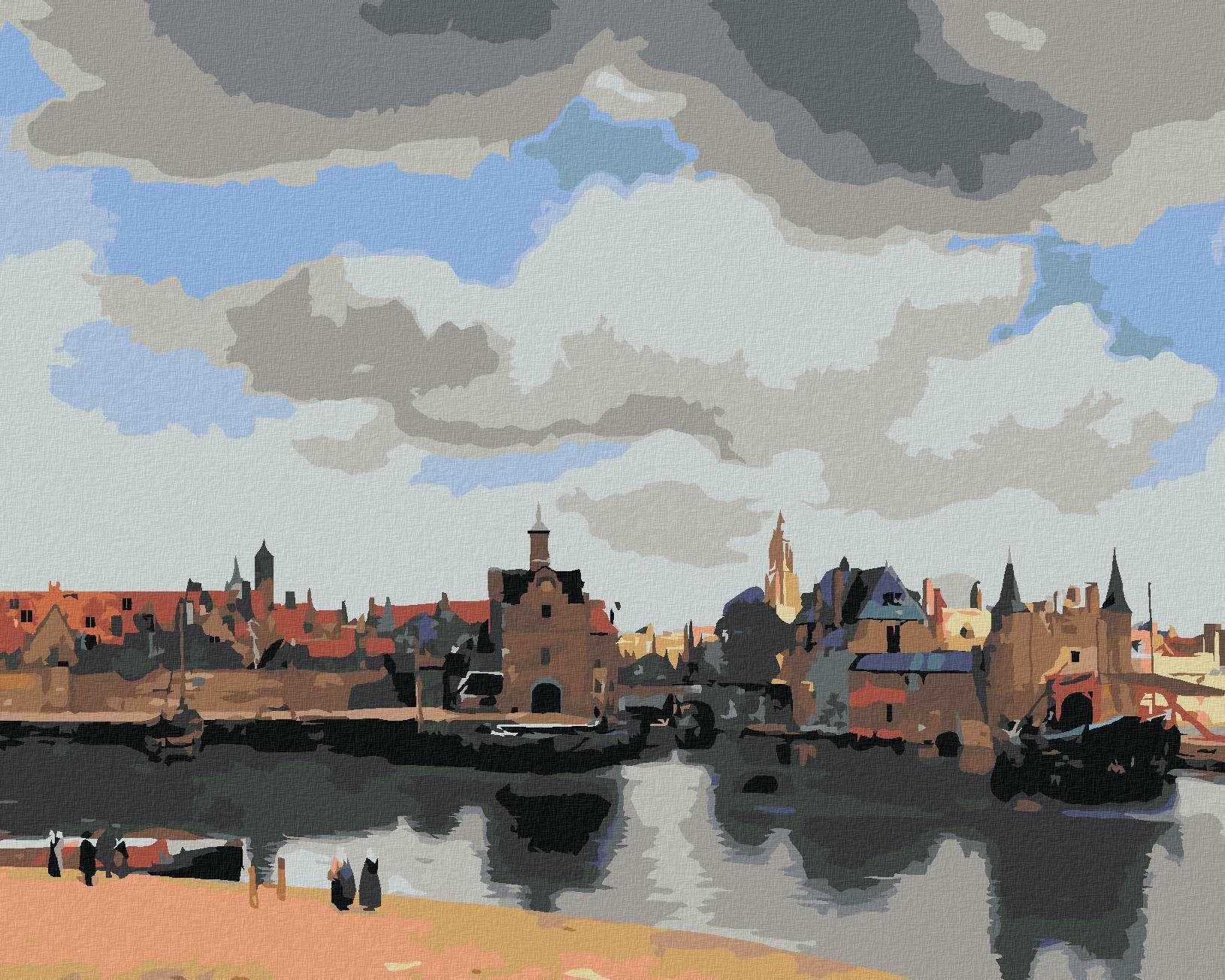Zuty - Malování Podle Čísel - Pohled Na Delft (J. Vermeer), 40X50 Cm, Plátno
