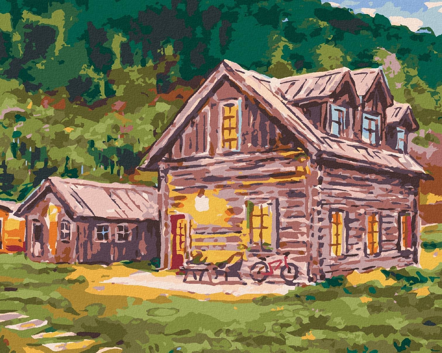 Zuty - Malování Podle Čísel - Sruby V Lese, 40X50 Cm, Plátno