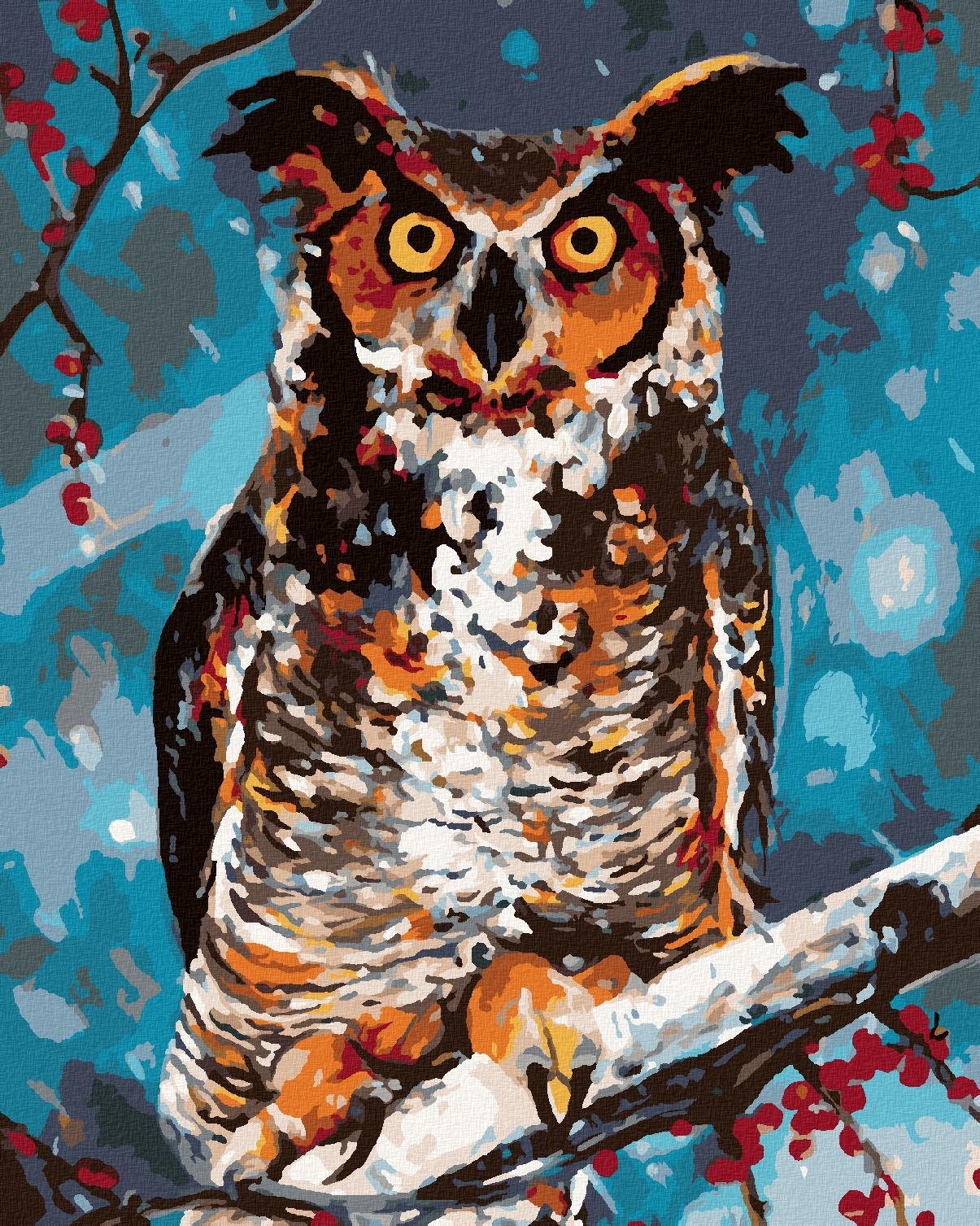 Zuty - Malování Podle Čísel - Sova V Lese, 40X50 Cm, Plátno+Rám