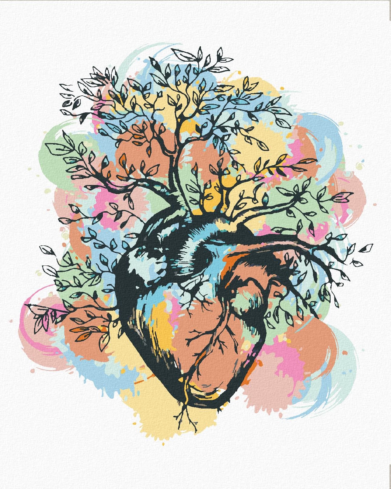 Zuty - Malování Podle Čísel - Příroda V Srdci, 40X50 Cm, Plátno