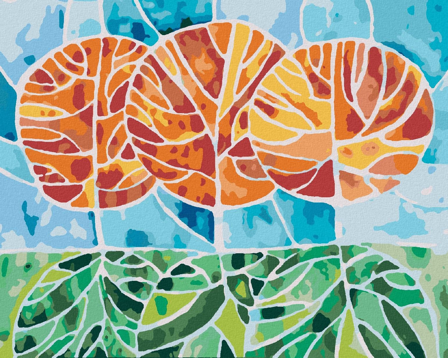 Zuty - Malování Podle Čísel - Stromy Na Podzim Mozaika, 80X100 Cm, Plátno