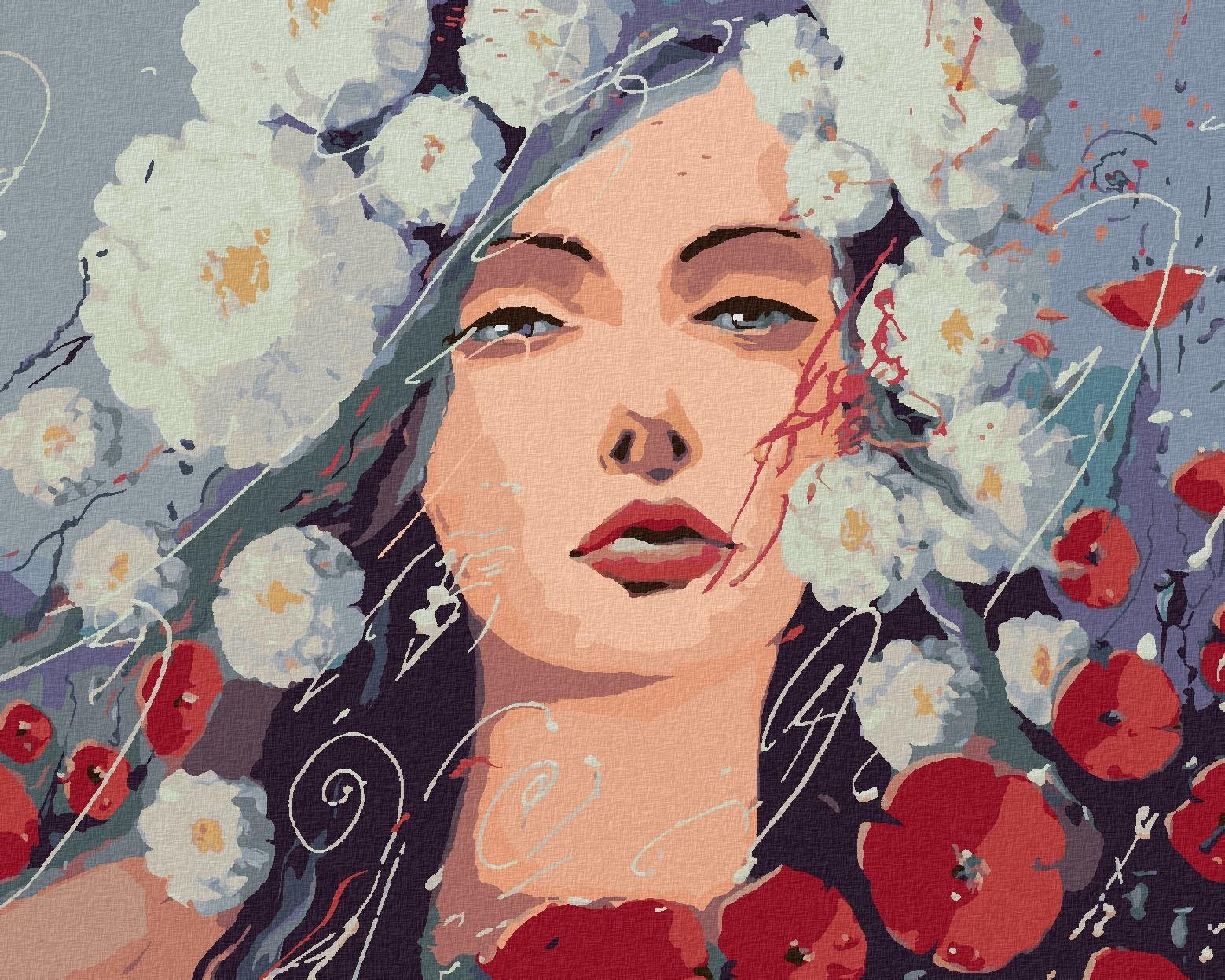 Zuty - Malování Podle Čísel - Žena A Vlčí Máky, 40X50 Cm, Plátno