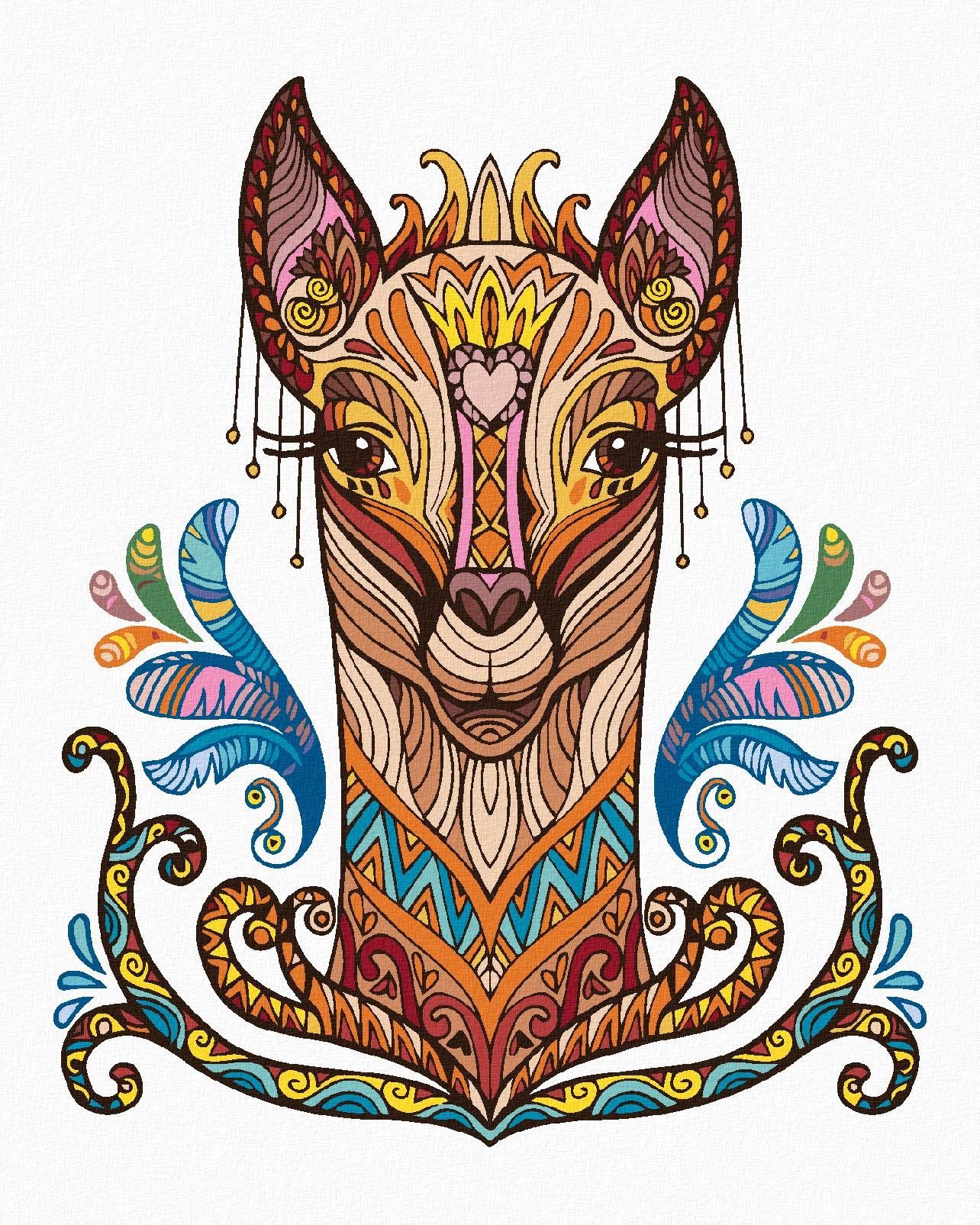 Zuty - Malování Podle Čísel - Mandala Lama, 80X100 Cm, Plátno+Rám