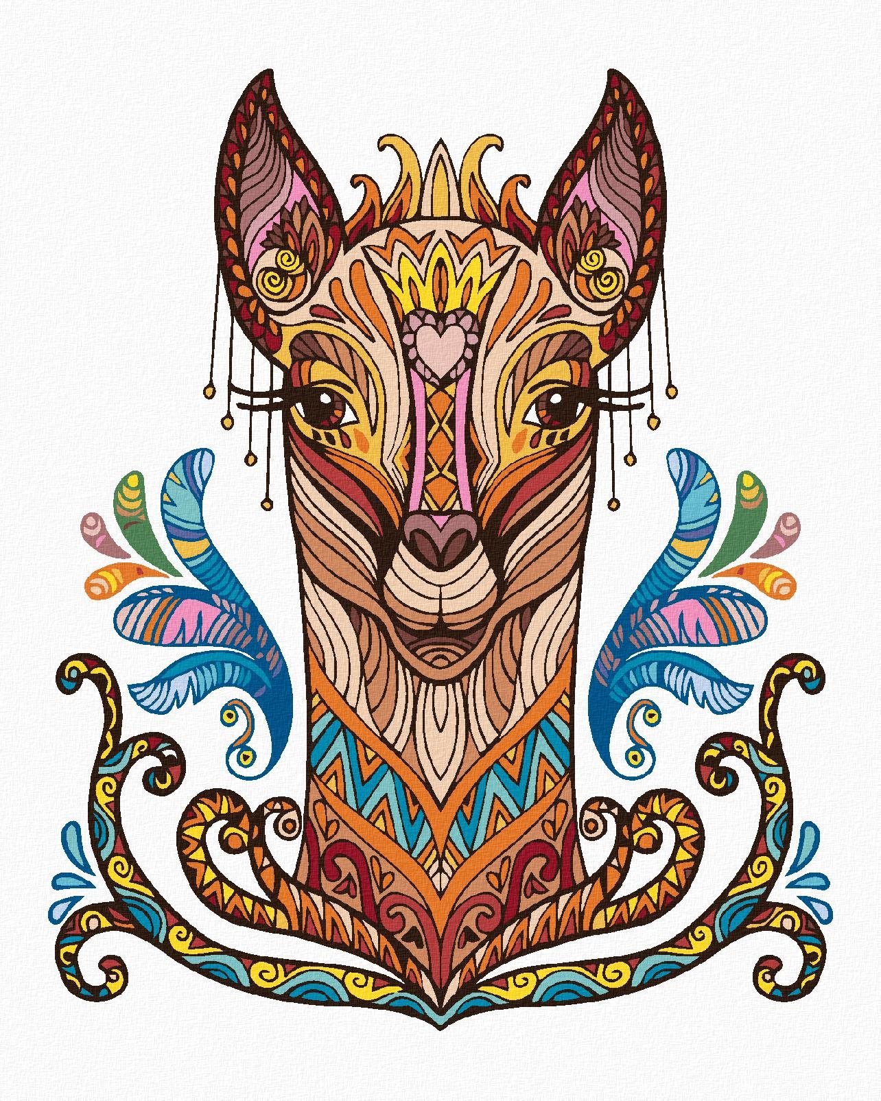 Zuty - Malování Podle Čísel - Mandala Lama, 80X100 Cm, Plátno