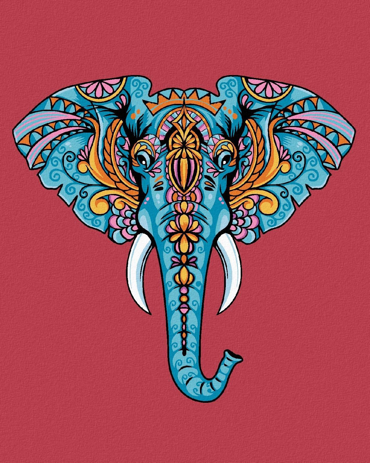 Zuty - Malování Podle Čísel - Mandala Slon, 40X50 Cm, Plátno