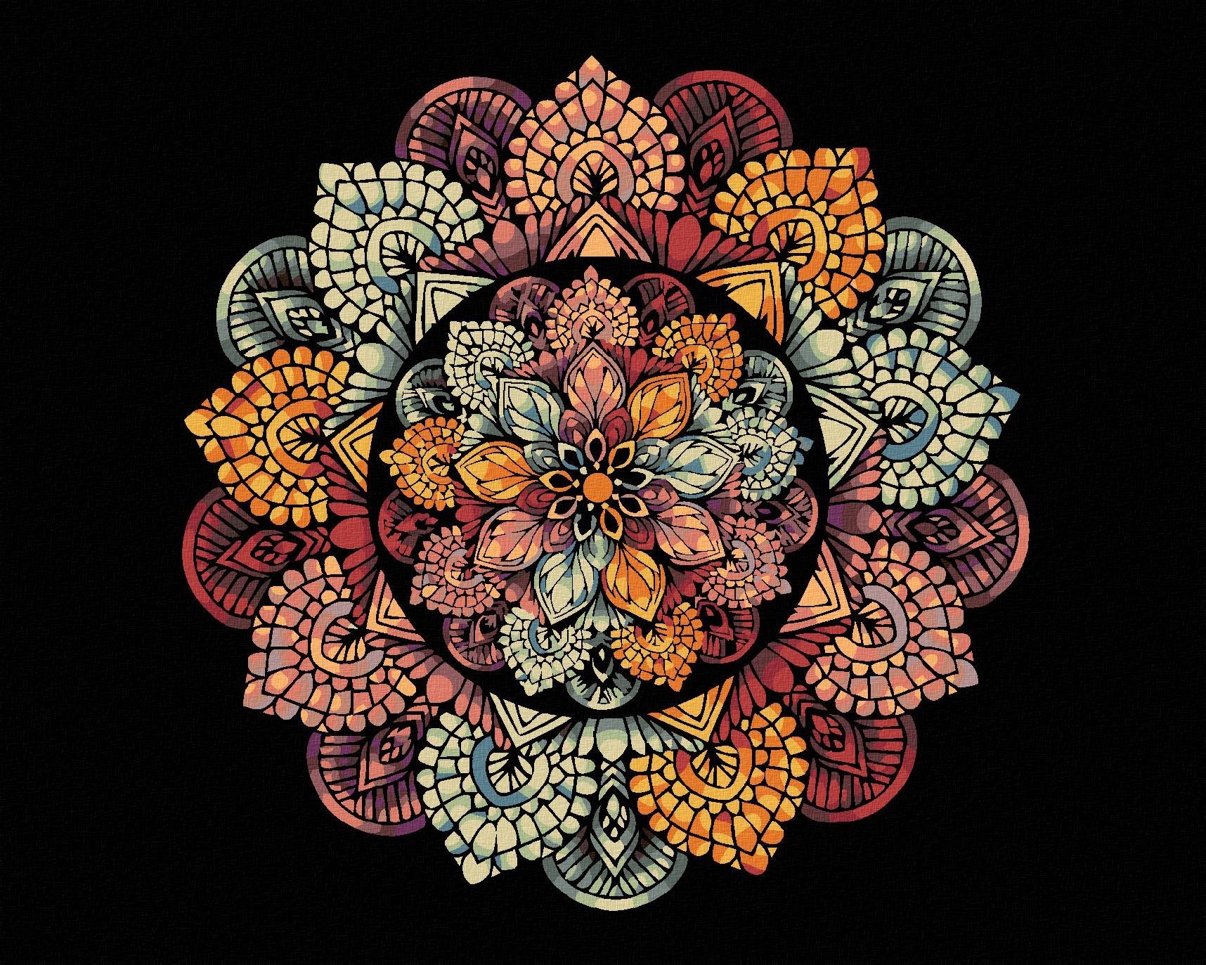 Zuty - Malování Podle Čísel - Mandala Ix, 80X100 Cm, Plátno+Rám