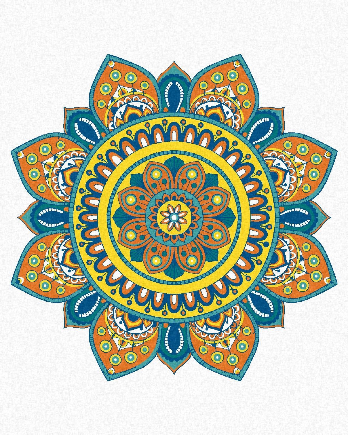 Zuty - Malování Podle Čísel - Mandala V, 80X100 Cm, Plátno