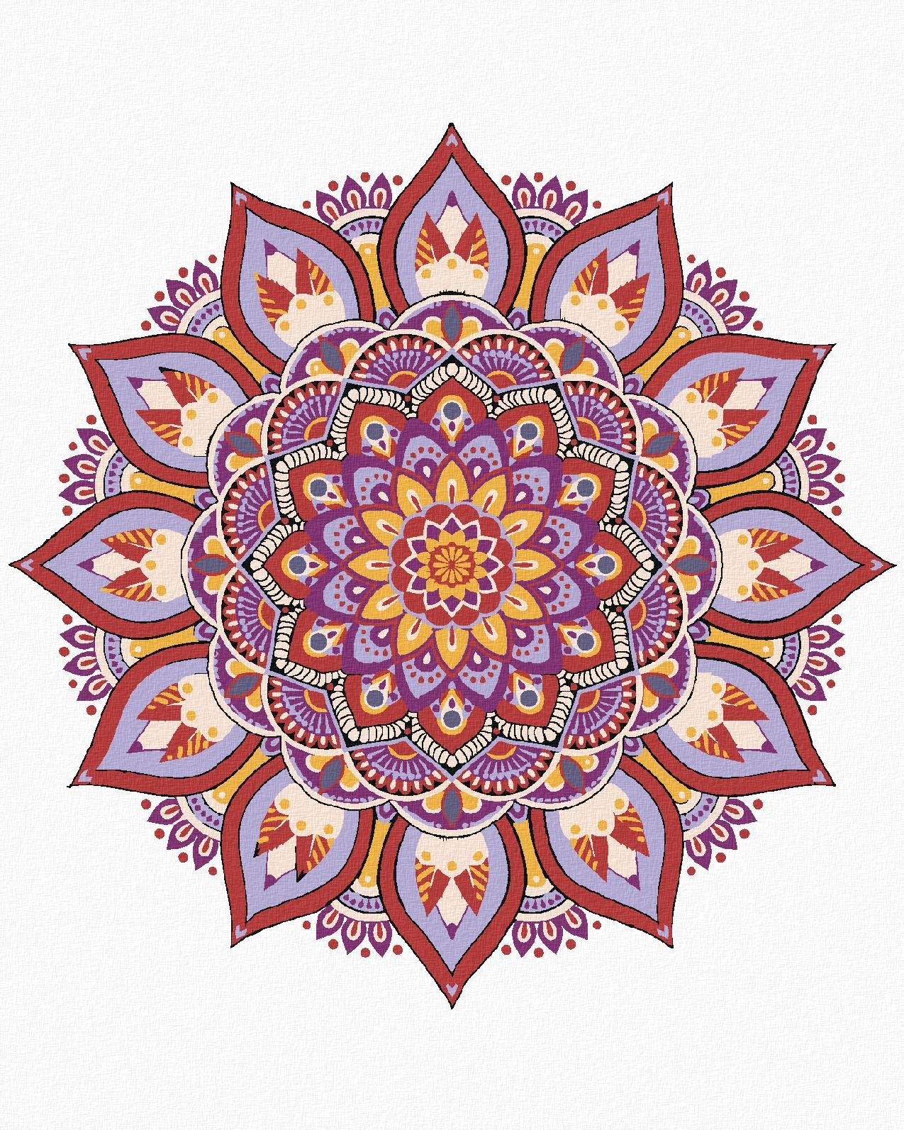 Zuty - Malování Podle Čísel - Mandala Iv, 80X100 Cm, Plátno