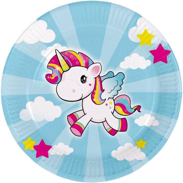 Talíře jednorožec - little unicorn 23cm / 8 ks