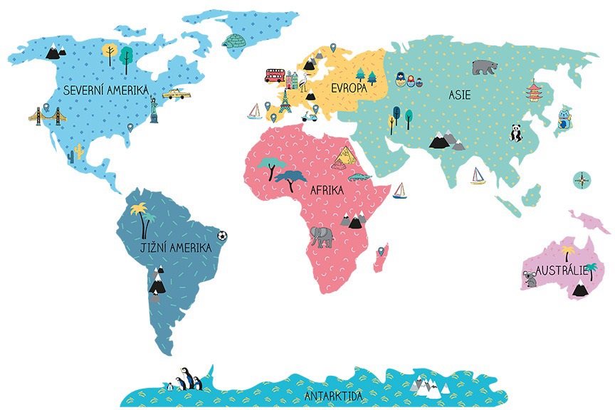 Kopko samolepky na zeď mapa světa - eco