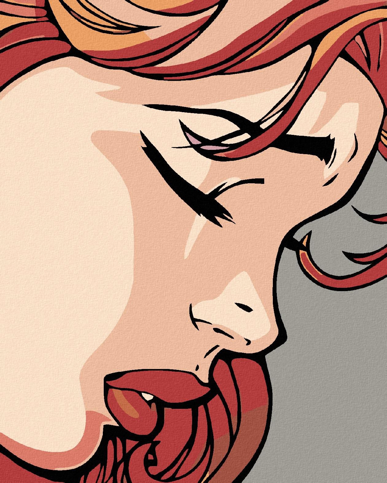 Malování podle čísel - Zklamaná, 40x50 cm, vypnuté plátno na rám