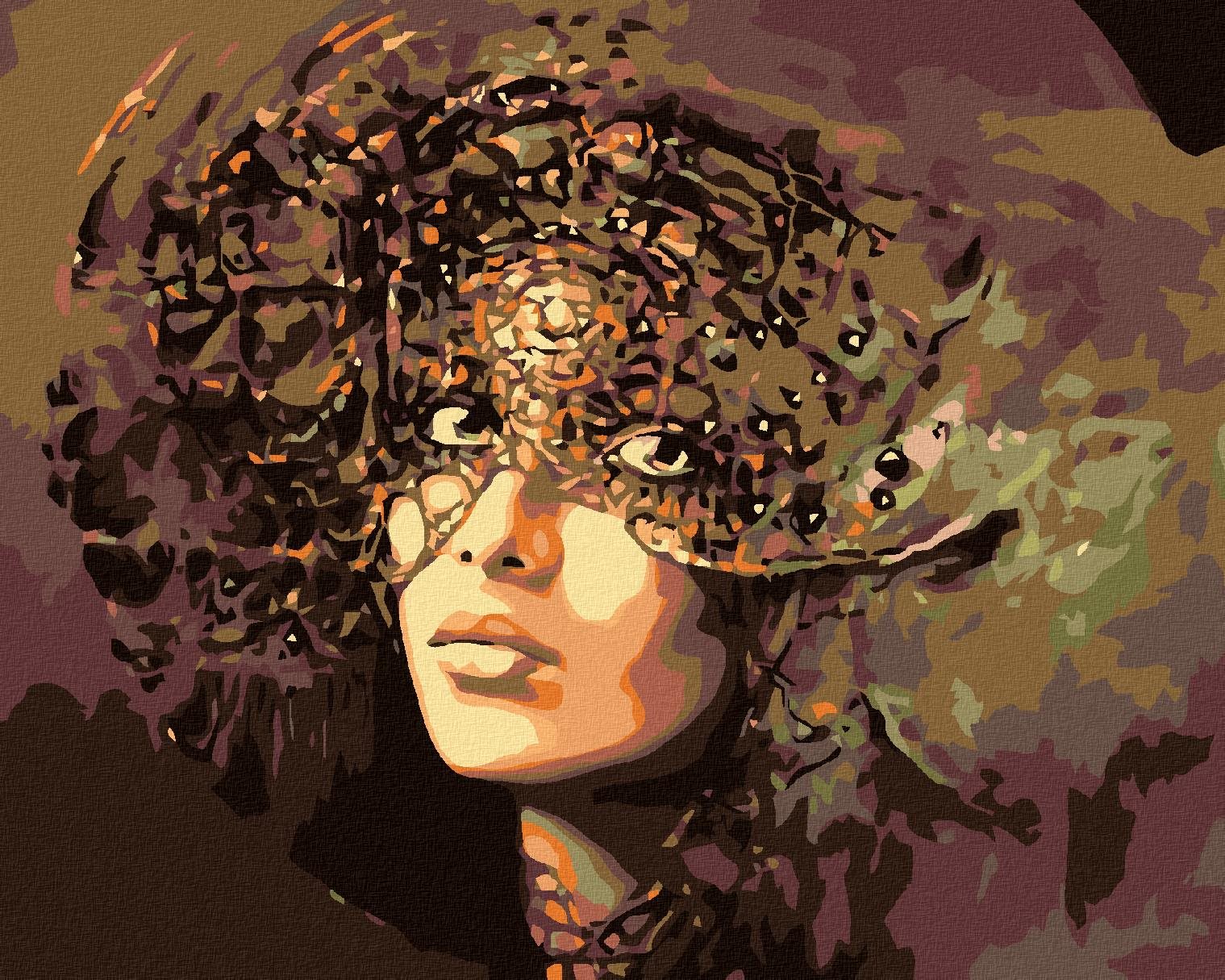 Malování podle čísel - Tajemná žena, 100x80 cm, vypnuté plátno na rám