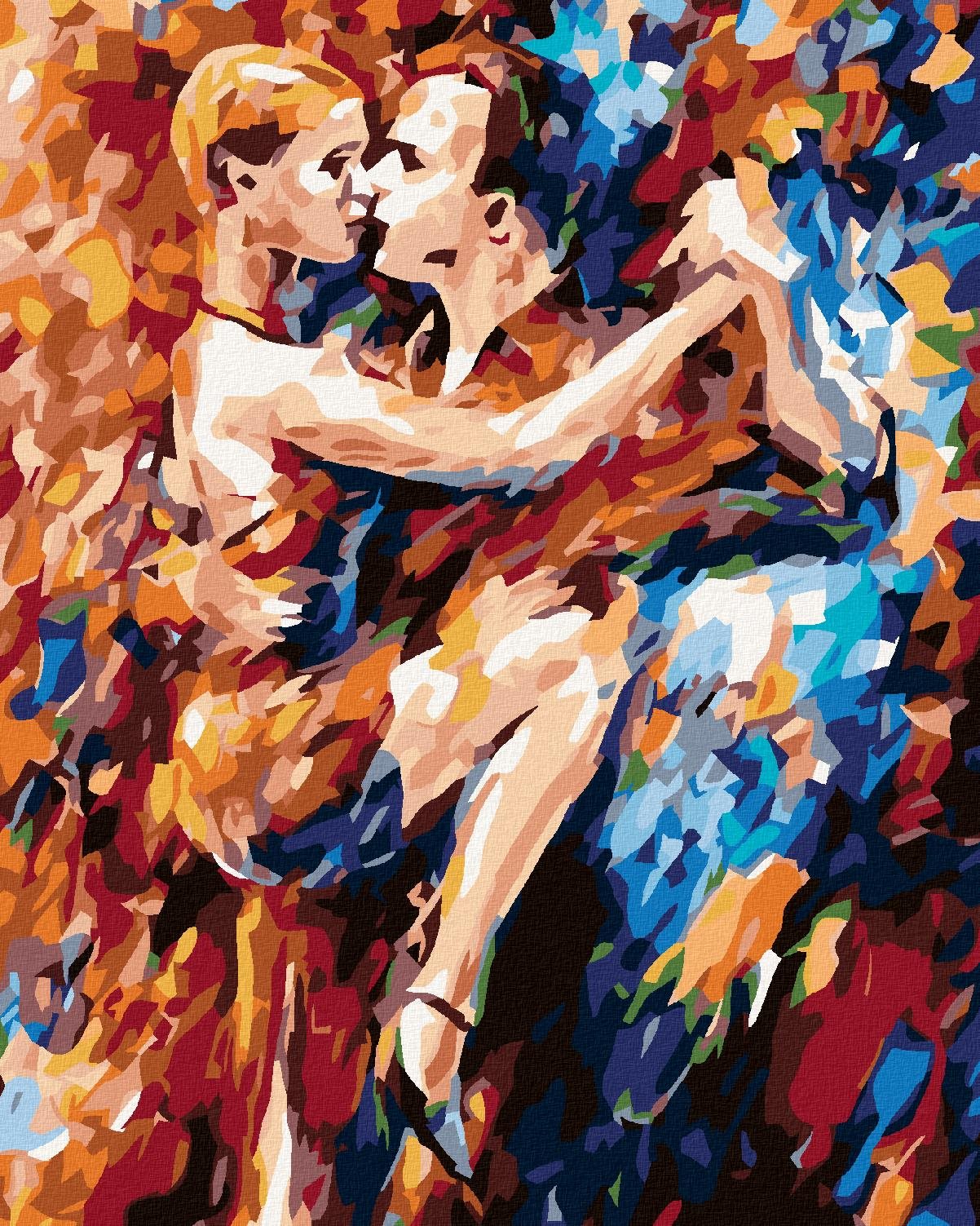 Malování podle čísel - Ve vášni tance, 80x100 cm, bez rámu a bez vypnutí plátna