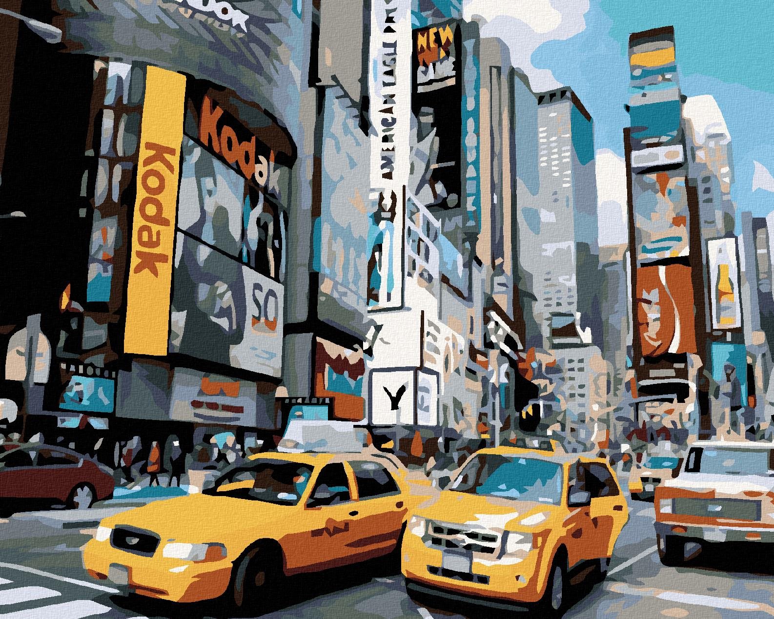 Malování podle čísel - Ulice v New Yorku, 100x80 cm, bez rámu a bez vypnutí plátna