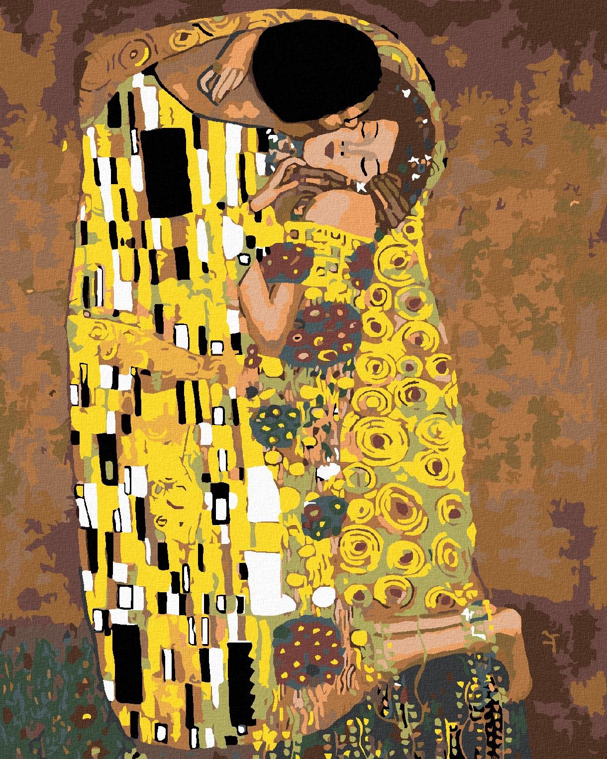 Malování podle čísel - Polibek (Gustav Klimt), 40x50 cm, bez rámu a bez vypnutí plátna