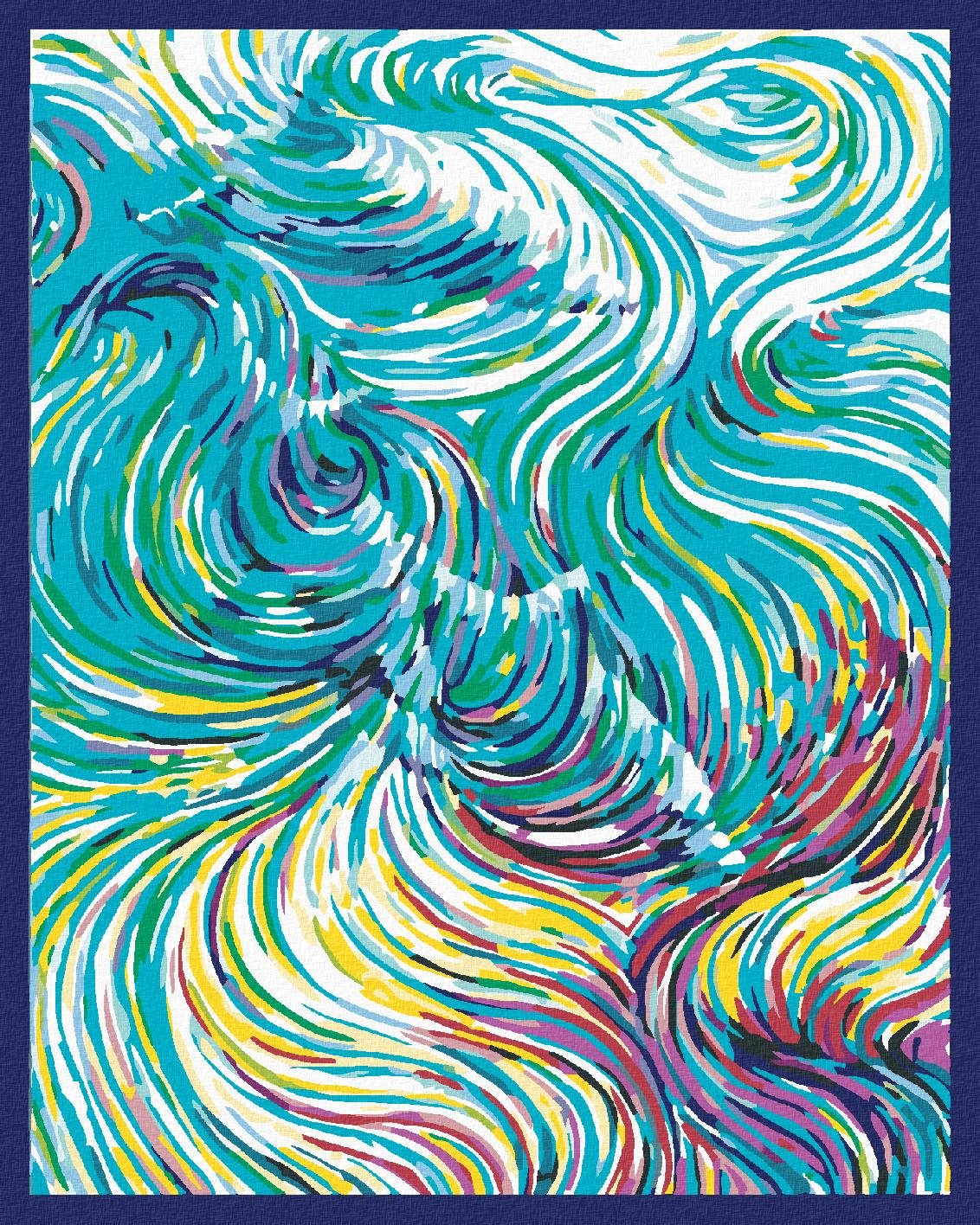 Malování podle čísel - Vlny, 40x50 cm, vypnuté plátno na rám