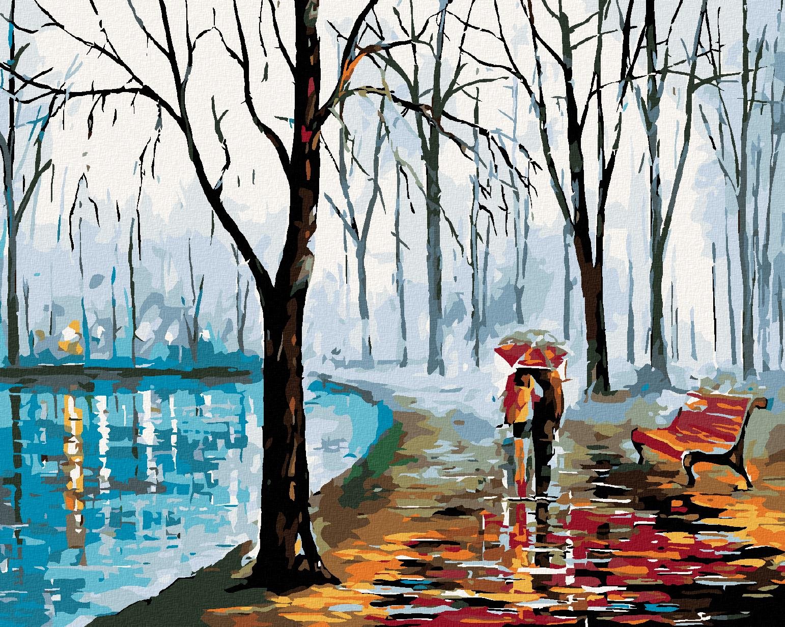 Malování podle čísel - Na procházce u vody, 50x40 cm, vypnuté plátno na rám