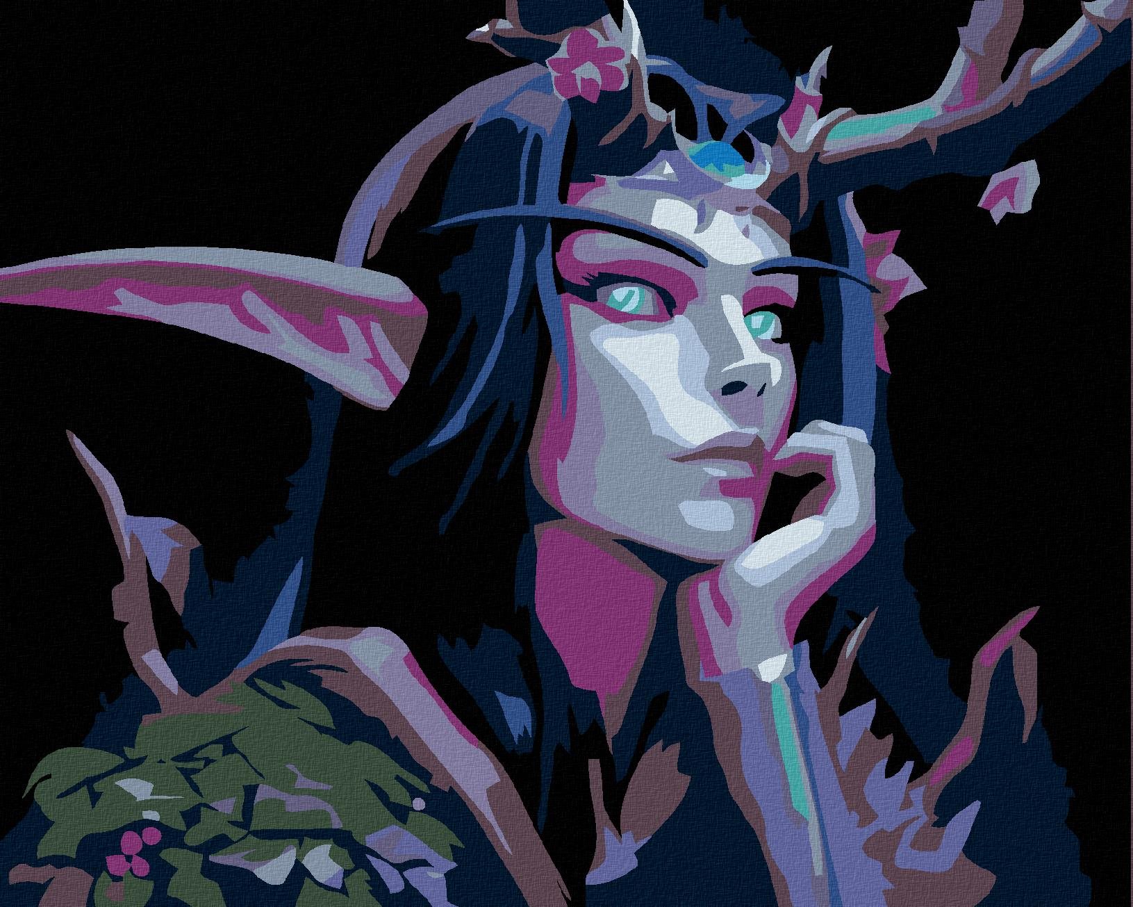 Malování podle čísel - Night elf, 100x80 cm, vypnuté plátno na rám