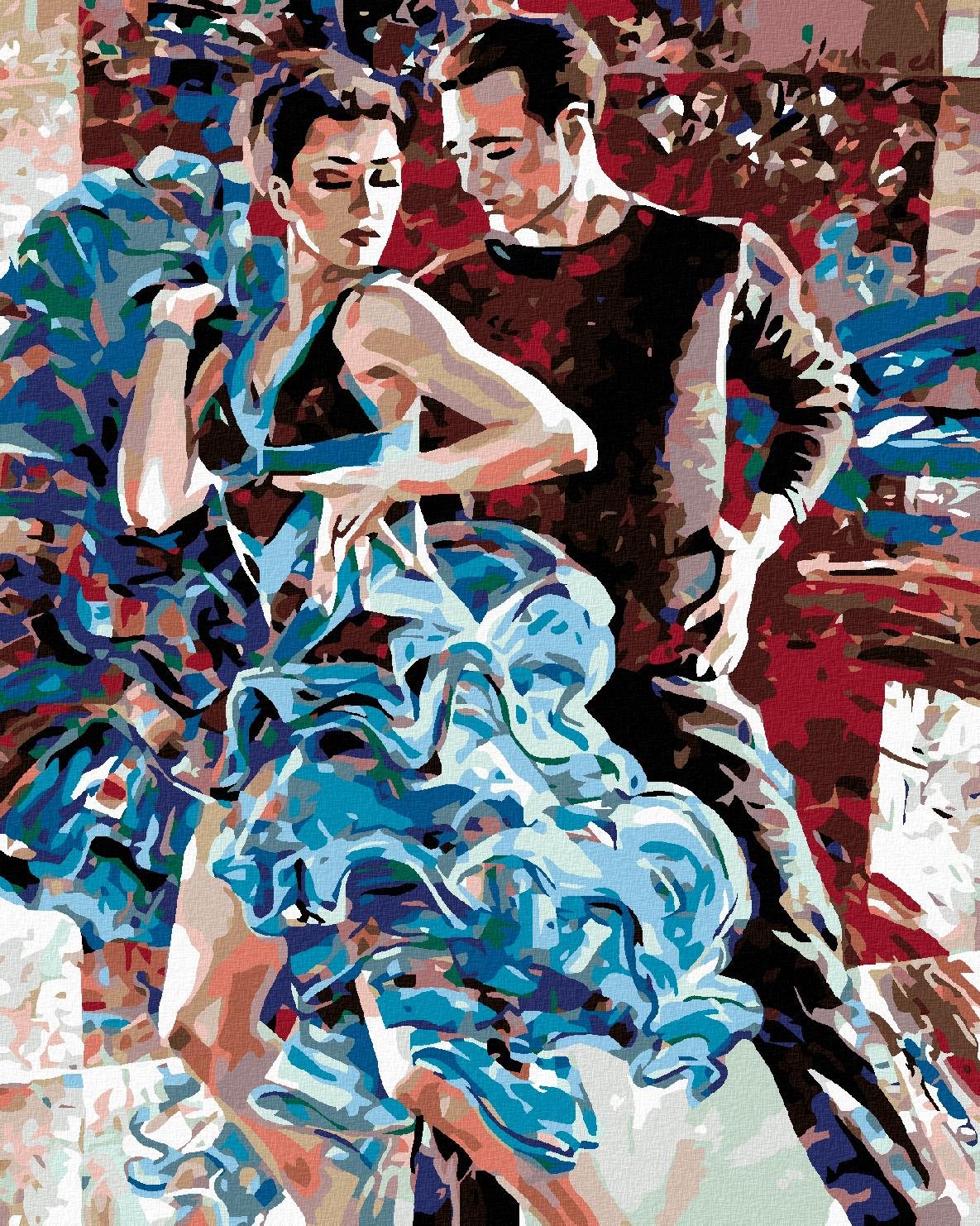 Malování podle čísel - Nespoutaný tanec, 40x50 cm, vypnuté plátno na rám