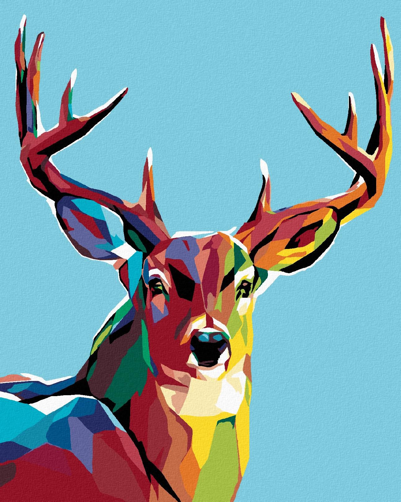 Malování podle čísel - Jelení pohled, 80x100 cm, vypnuté plátno na rám