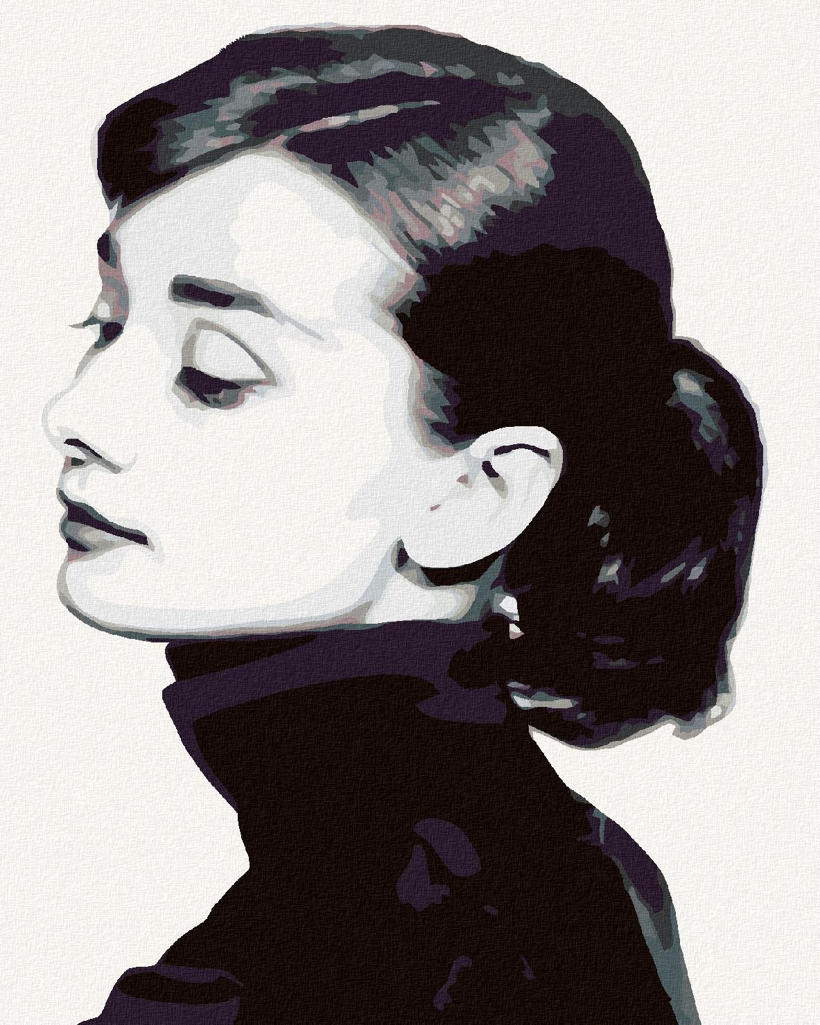 Malování podle čísel - Audrey Hepburn I, 80x100 cm, bez rámu a bez vypnutí plátna